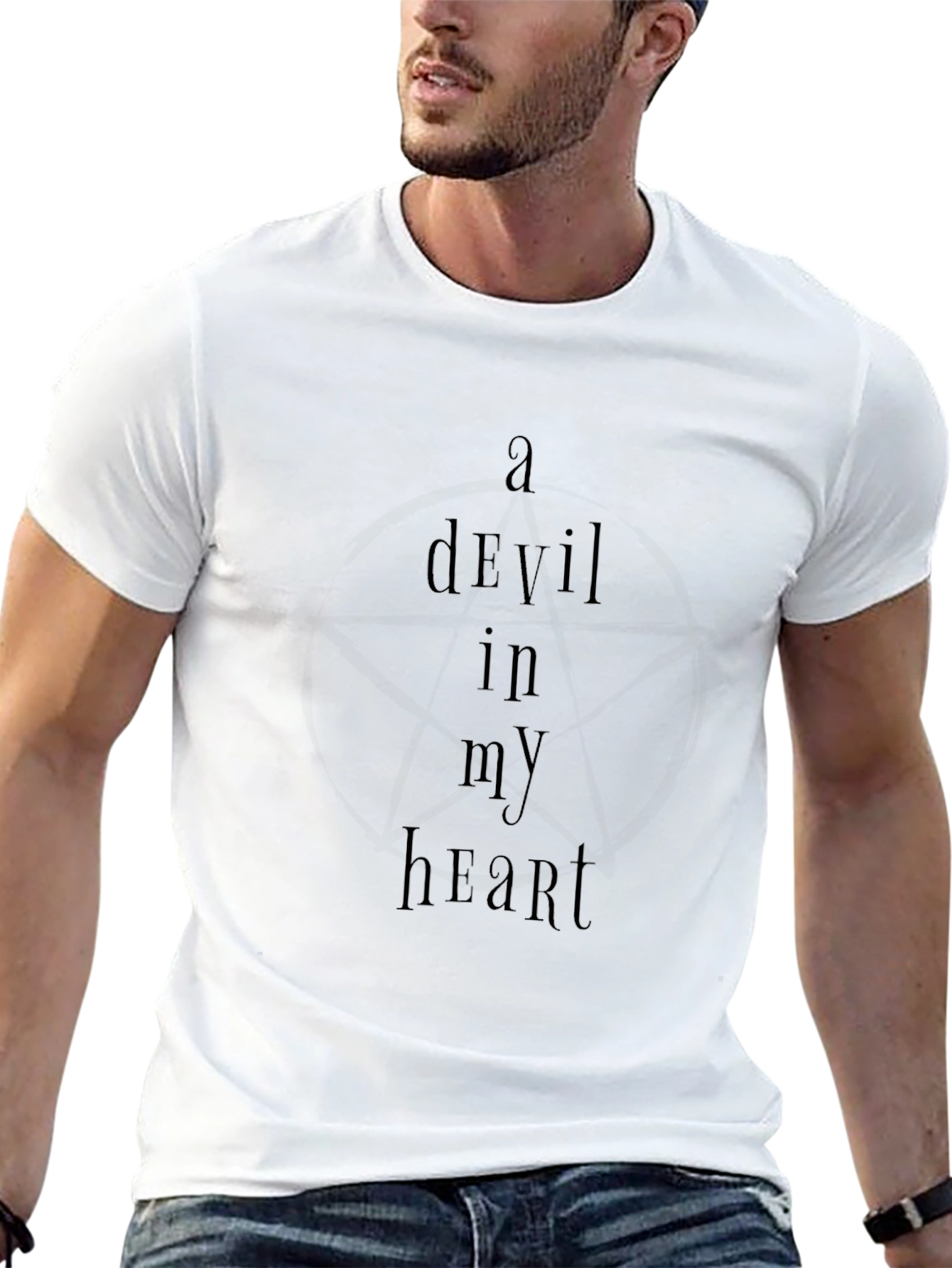 A Devil In My Heart Black Graphic Tee