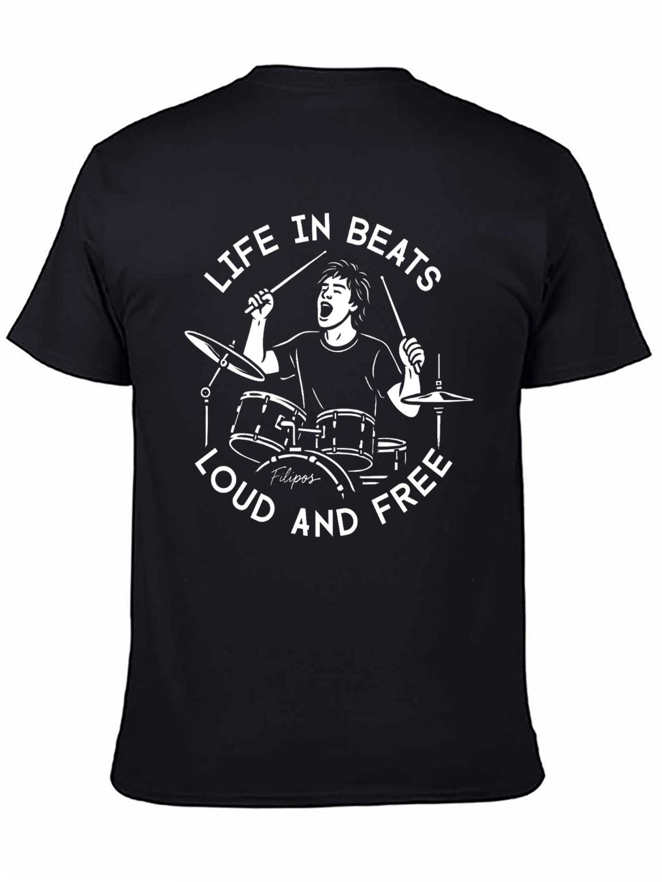 Life in Beats Drummer Graphic T-Shirt