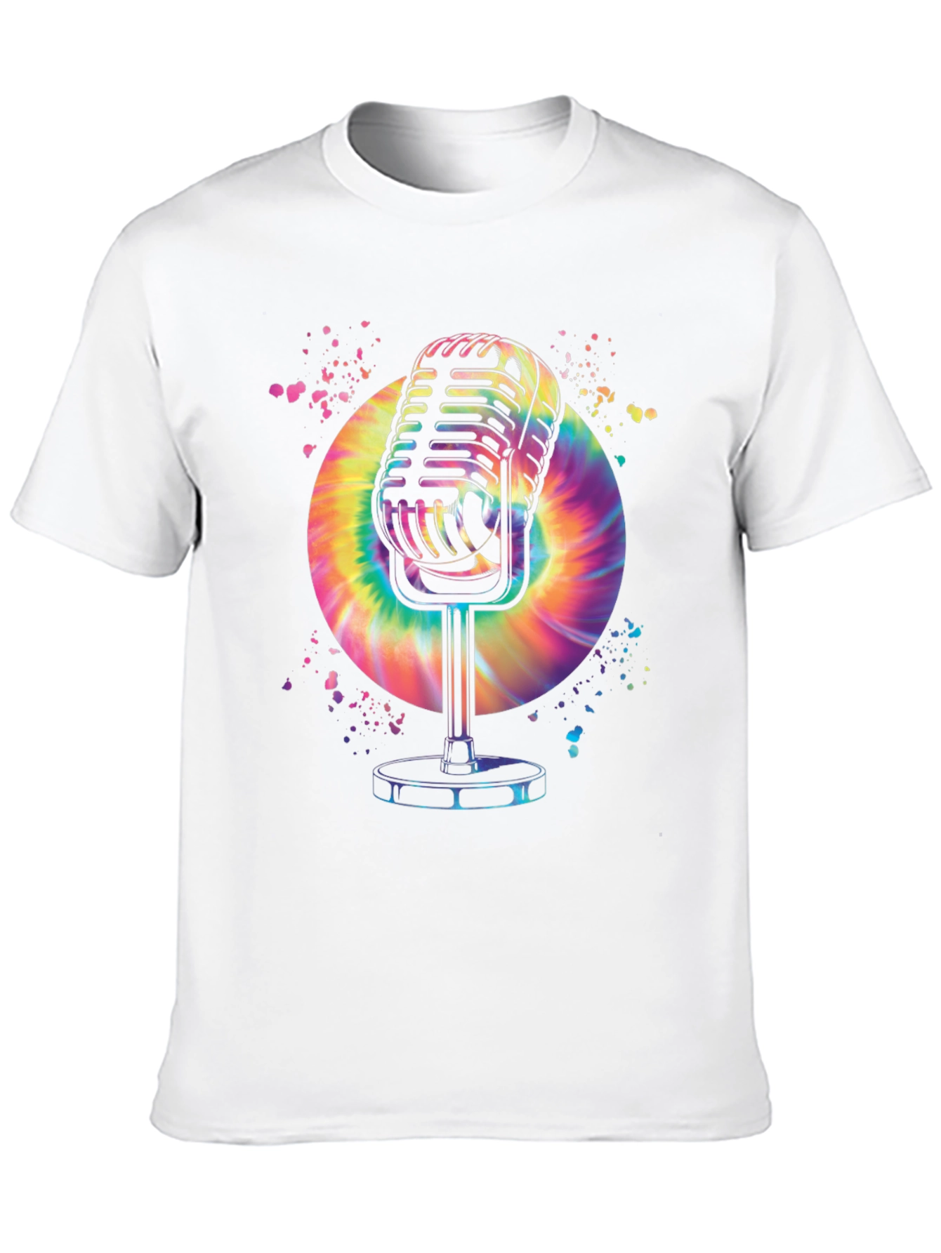 Retro Microphone Graphic T-Shirt - Black