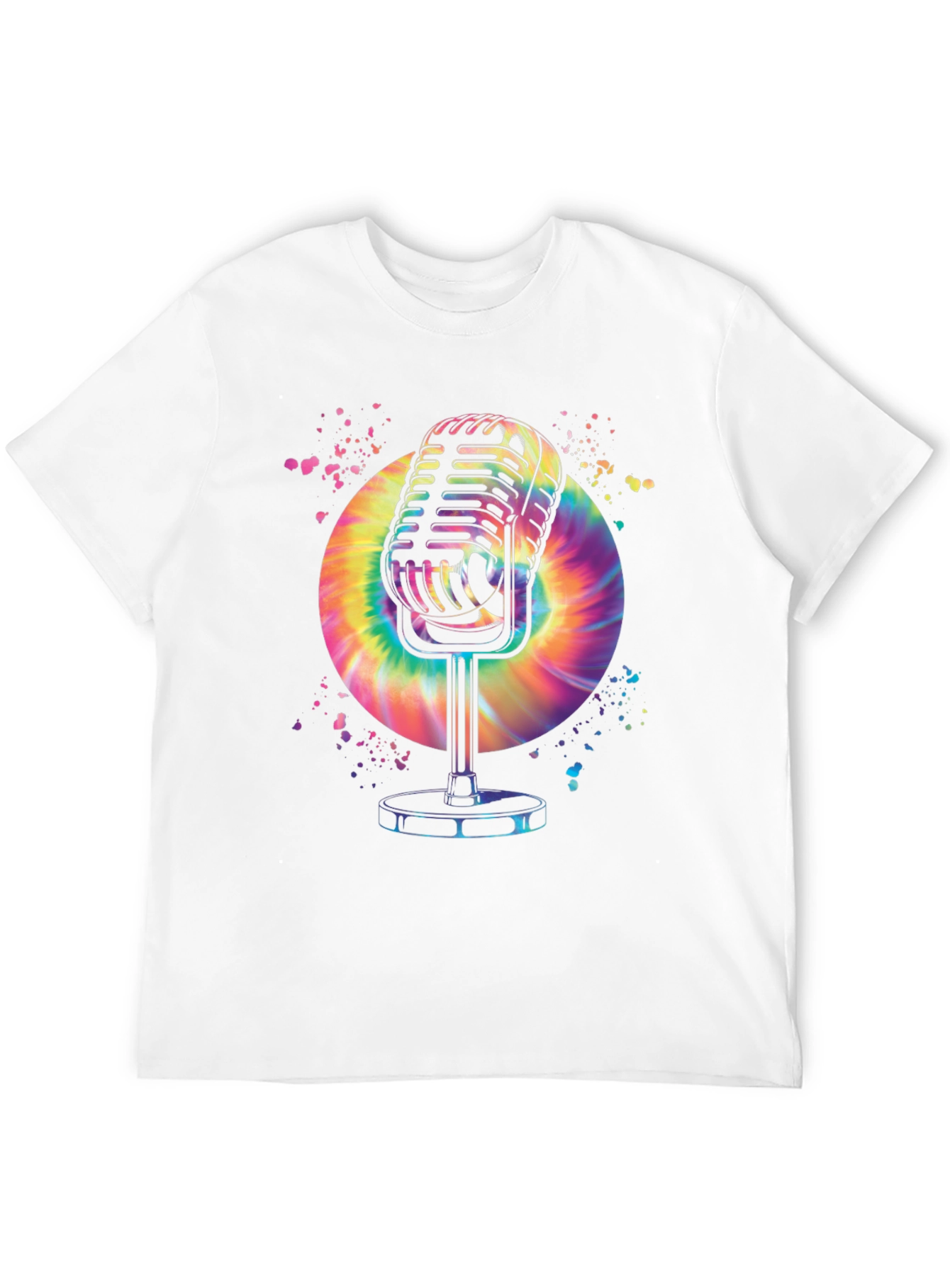 Retro Microphone Graphic T-Shirt - Black