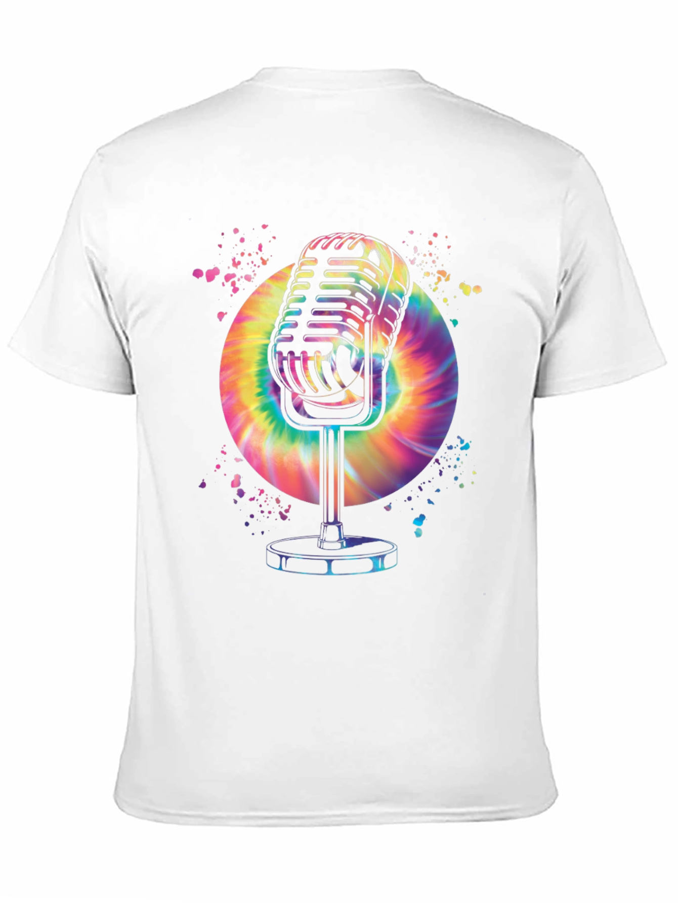 Retro Microphone Graphic T-Shirt - Black