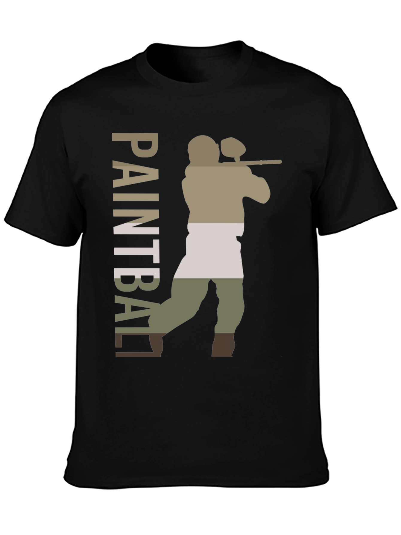 Paintball Player Graphic Tee - Black Cotton Blend