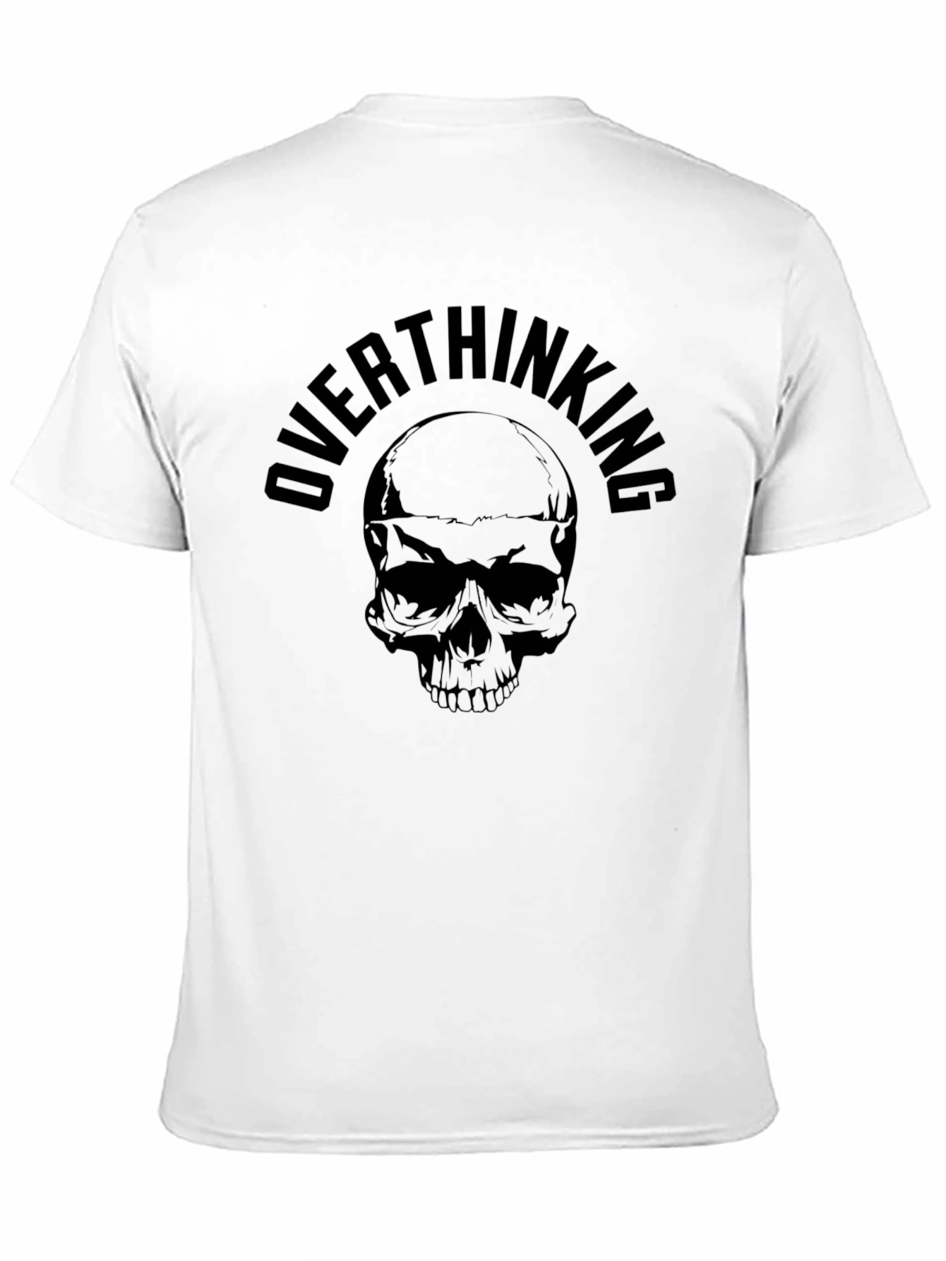 Overthinking Skull Graphic Black T-Shirt