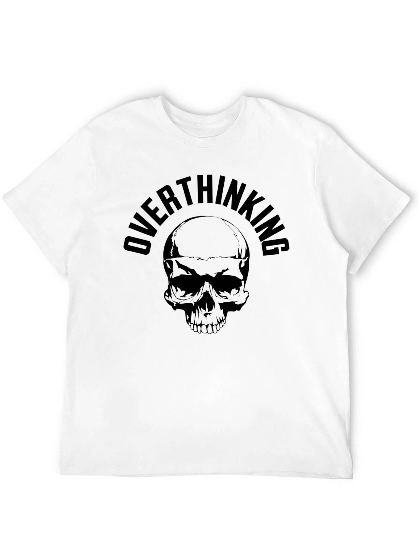 Overthinking Skull Graphic Black T-Shirt