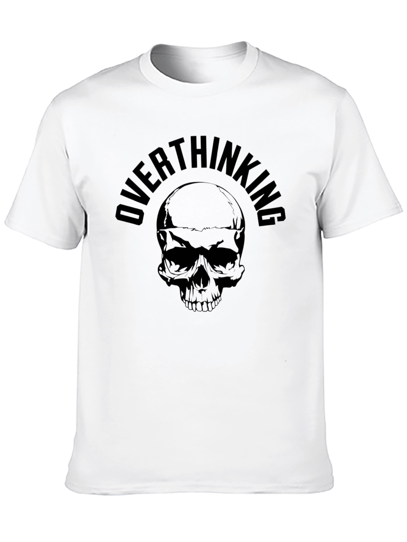 Overthinking Skull Graphic Black T-Shirt