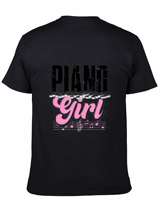 Piano Girl Graphic Tee - Music Lover T-Shirt