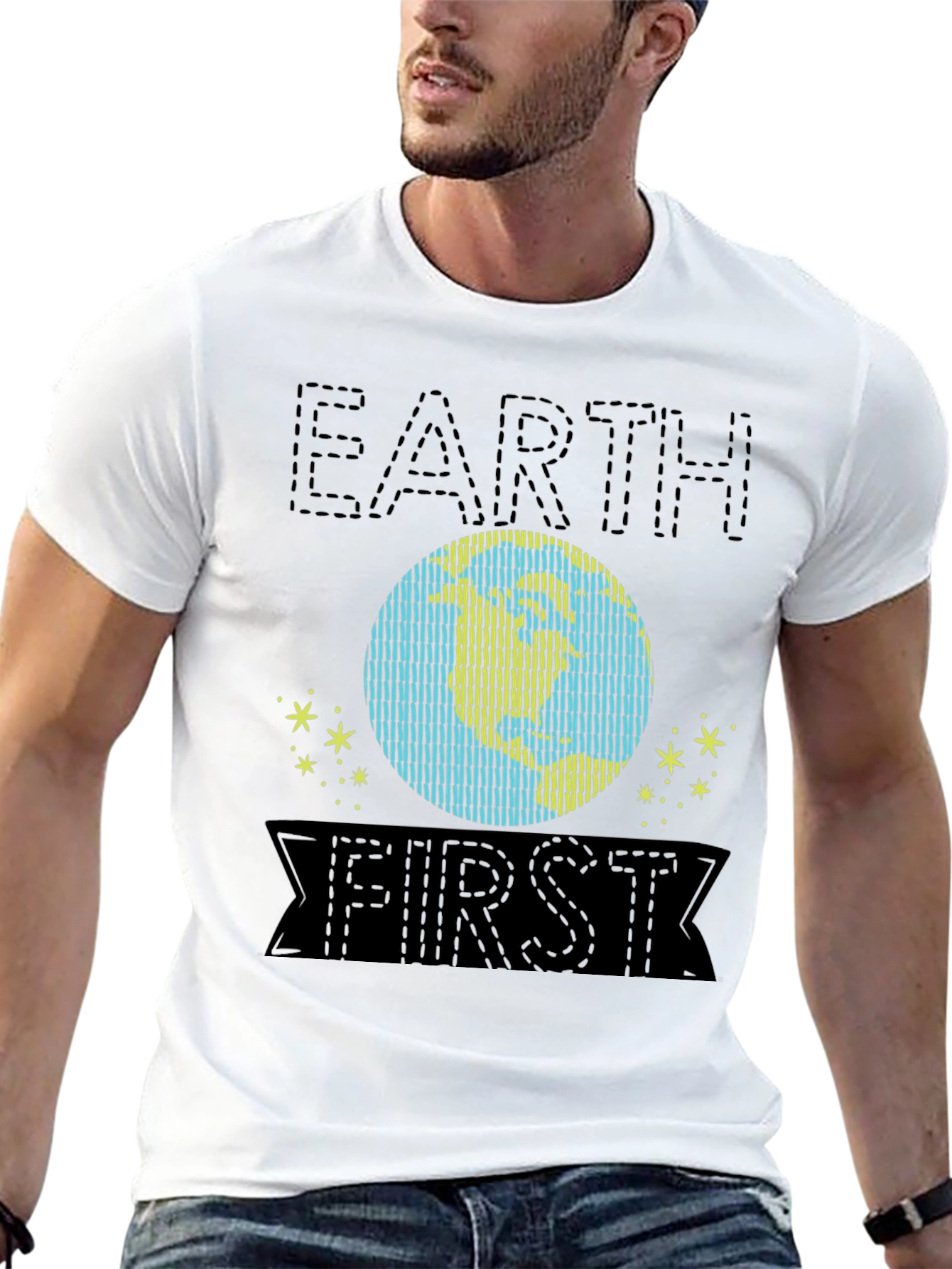 Earth First Graphic Tee - Black Cotton Shirt