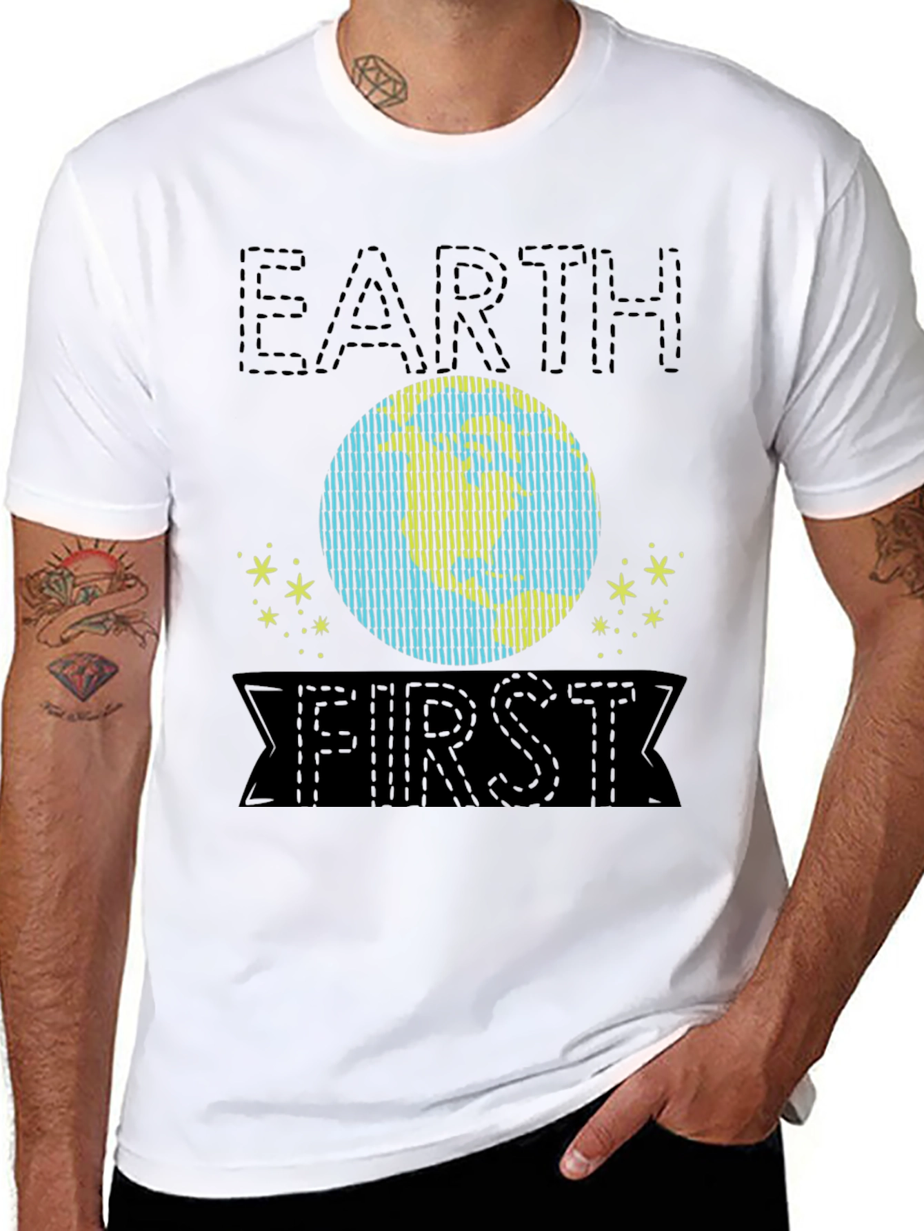 Earth First Graphic Tee - Black Cotton Shirt