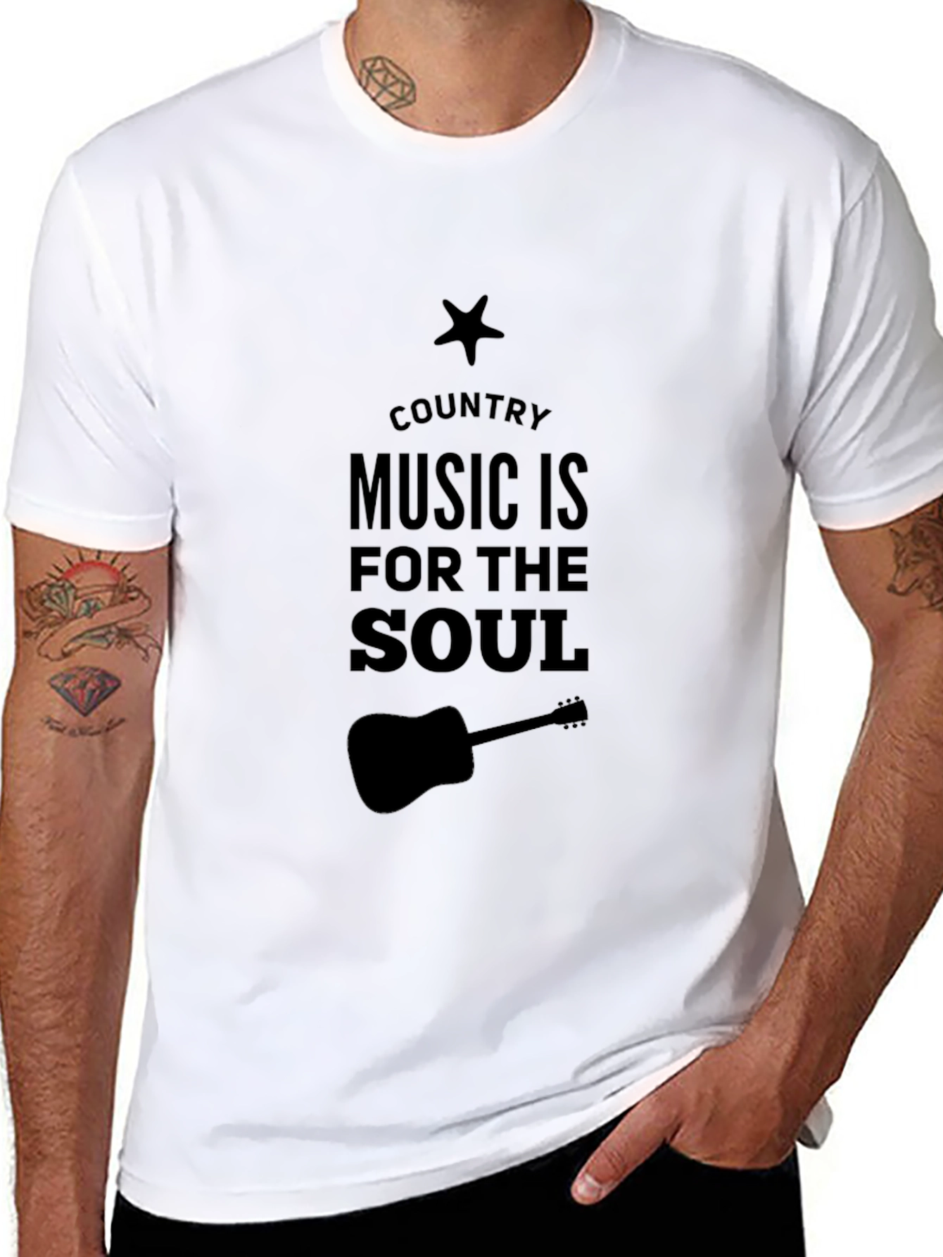 Country Music is for the Soul Black T-Shirt