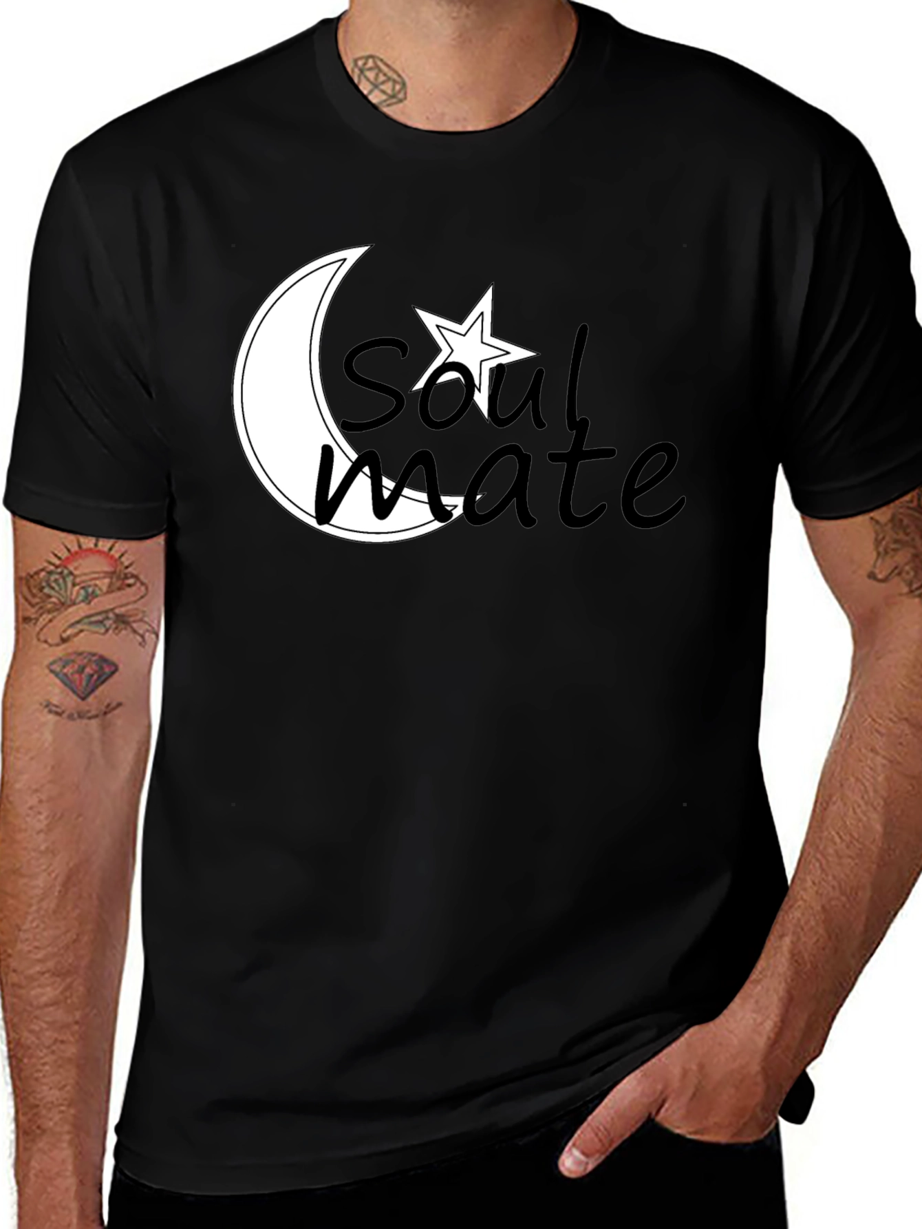 Soulmate Moon & Star T-Shirt - Romantic Design
