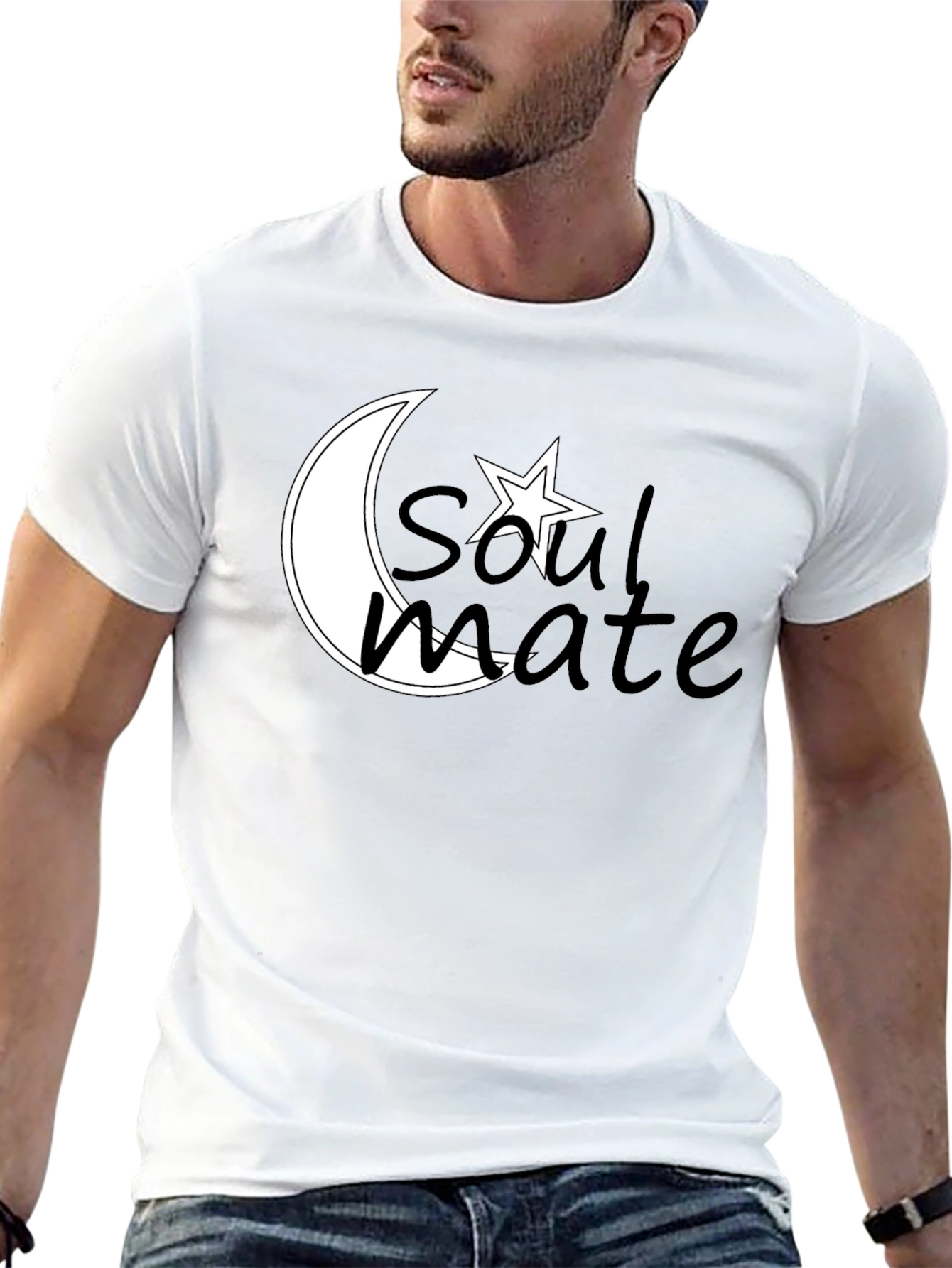 Soulmate Moon & Star T-Shirt - Romantic Design