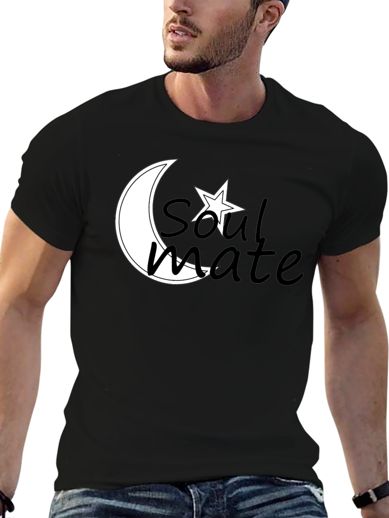 Soulmate Moon & Star T-Shirt - Romantic Design