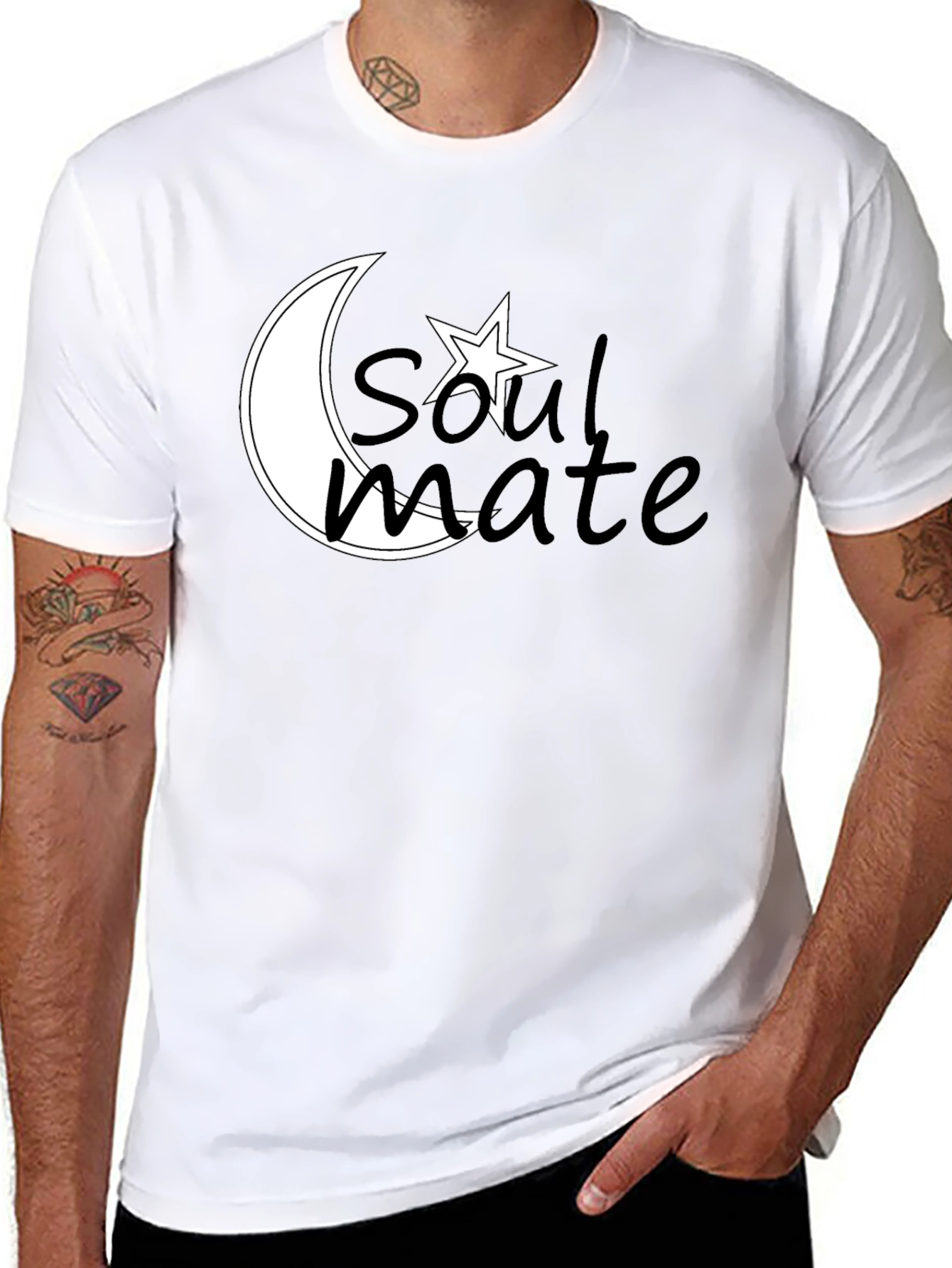 Soulmate Moon & Star T-Shirt - Romantic Design
