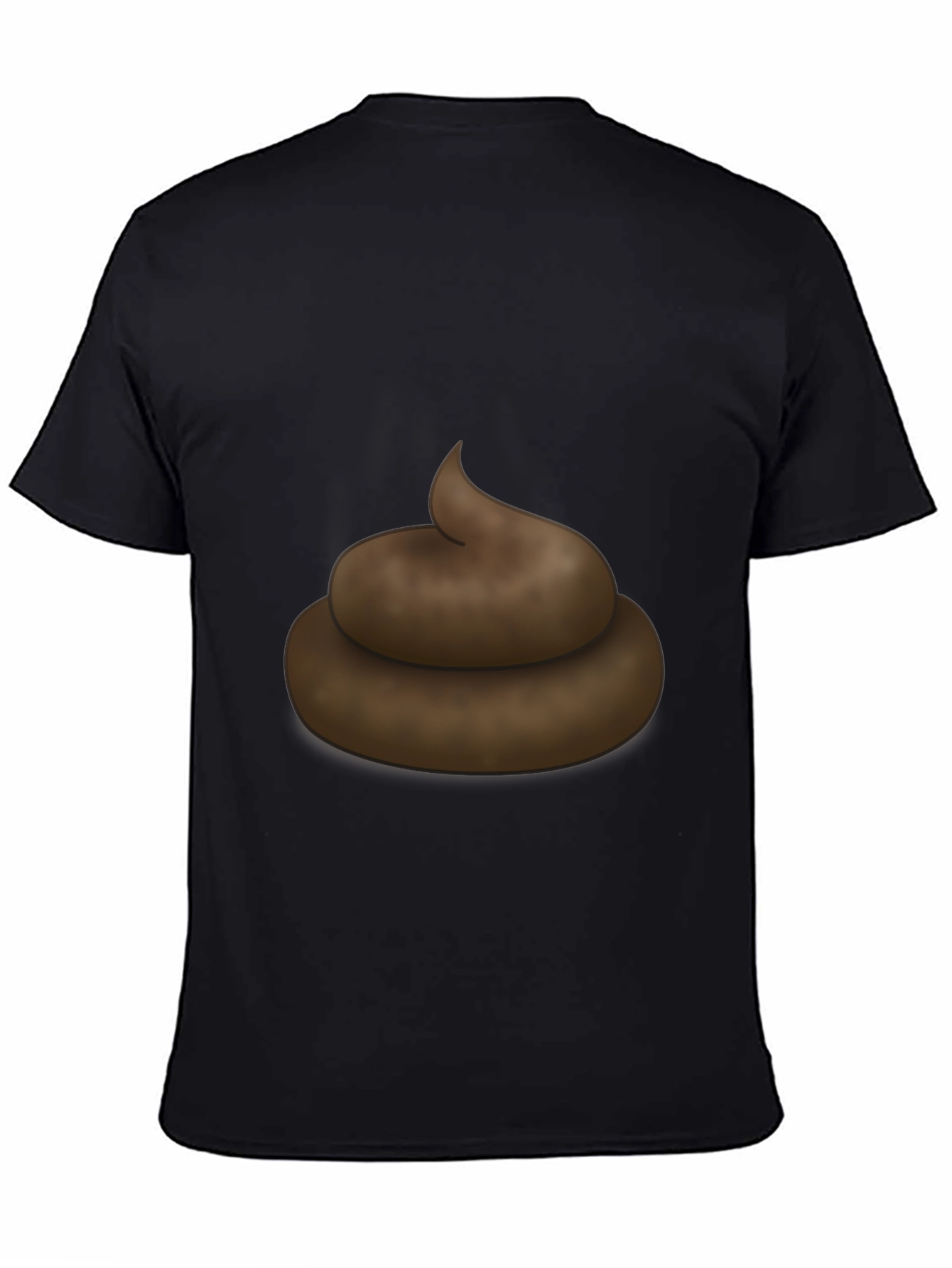 Poop Emoji Graphic Black T-Shirt - Novelty Tee