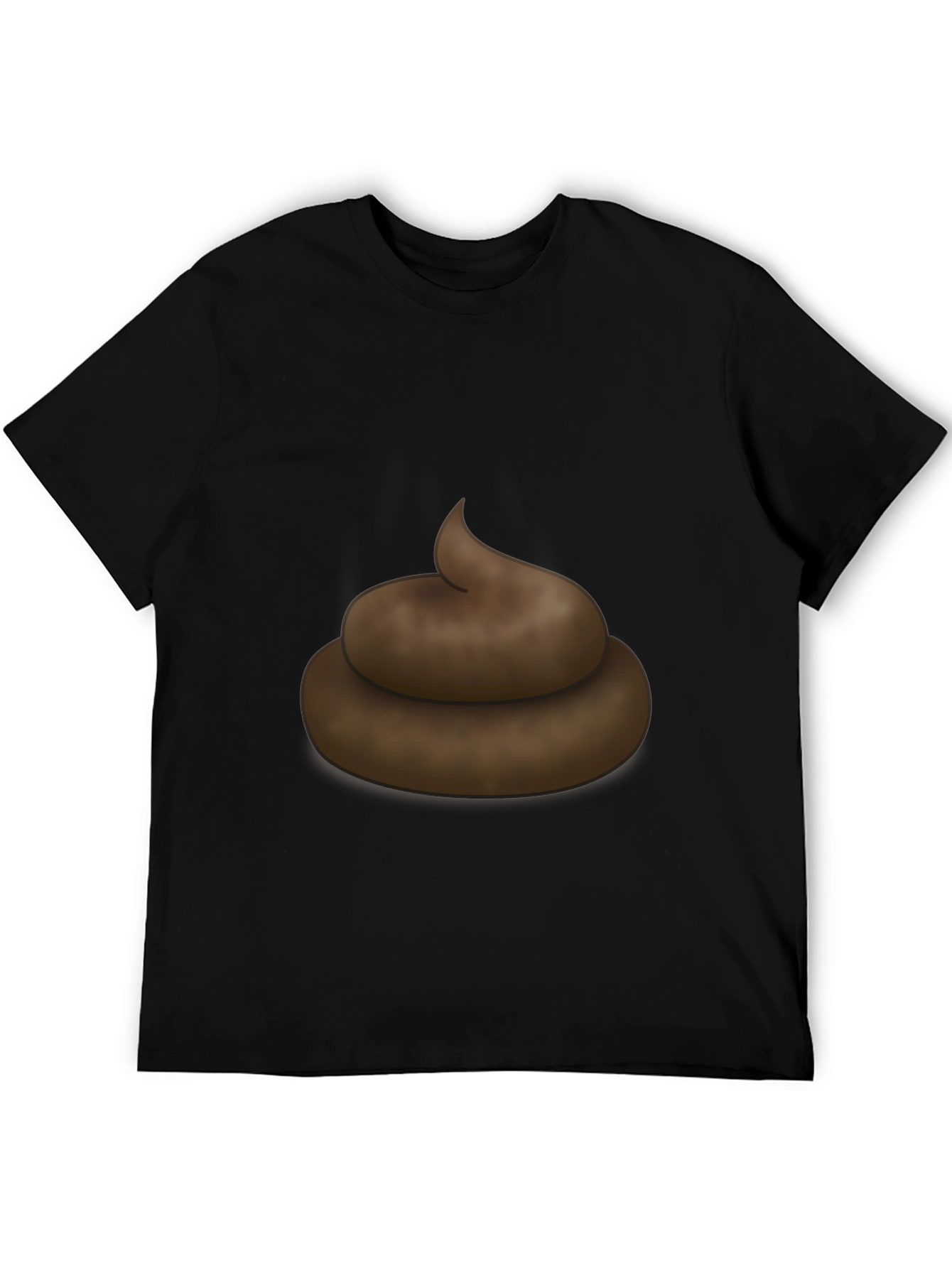 Poop Emoji Graphic Black T-Shirt - Novelty Tee