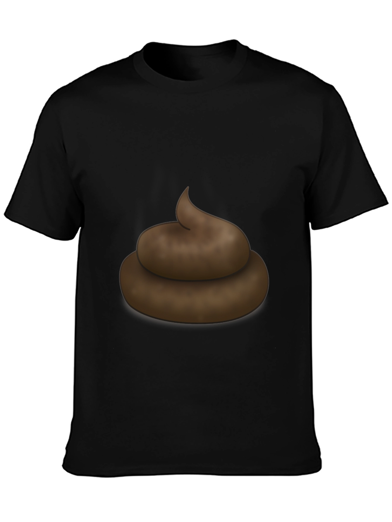 Poop Emoji Graphic Black T-Shirt - Novelty Tee