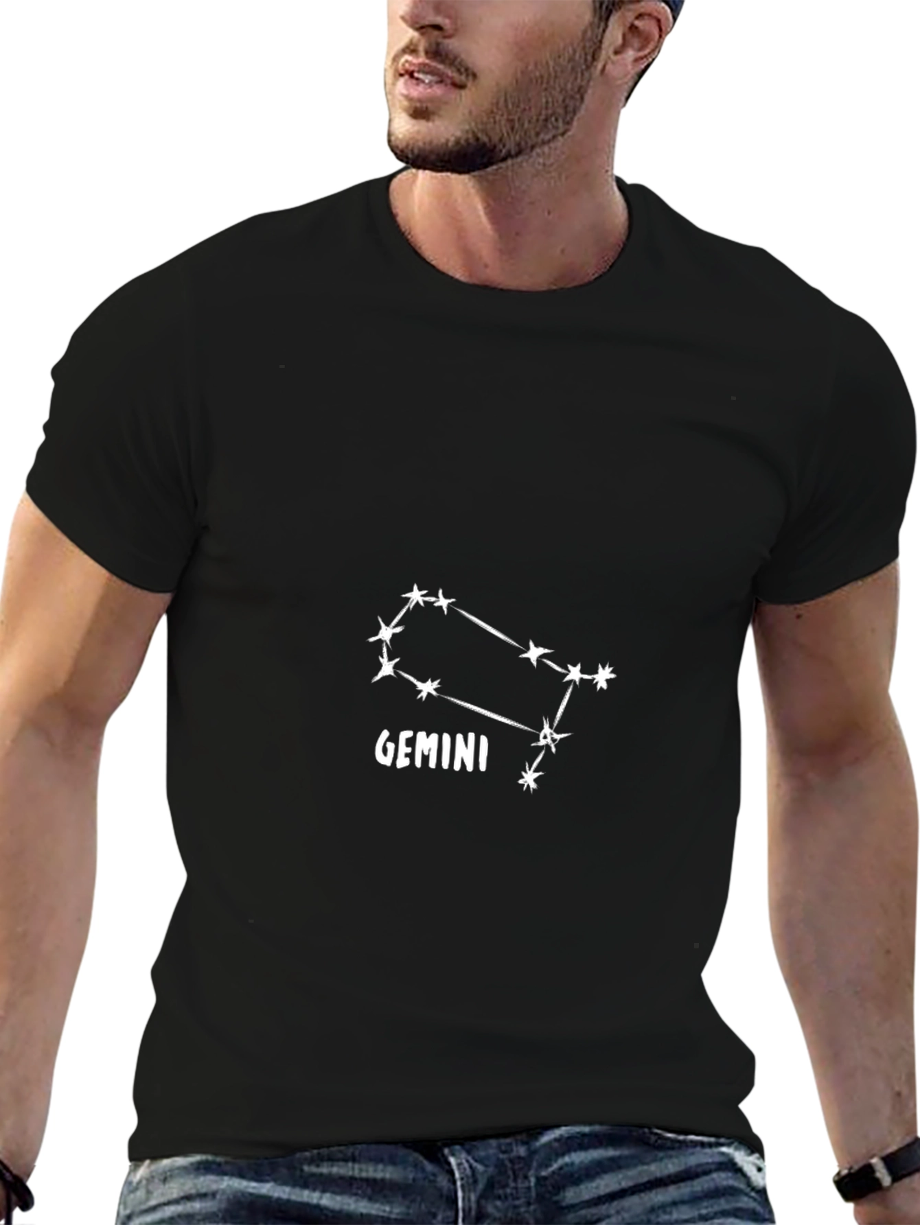 Gemini Constellation Black T-Shirt