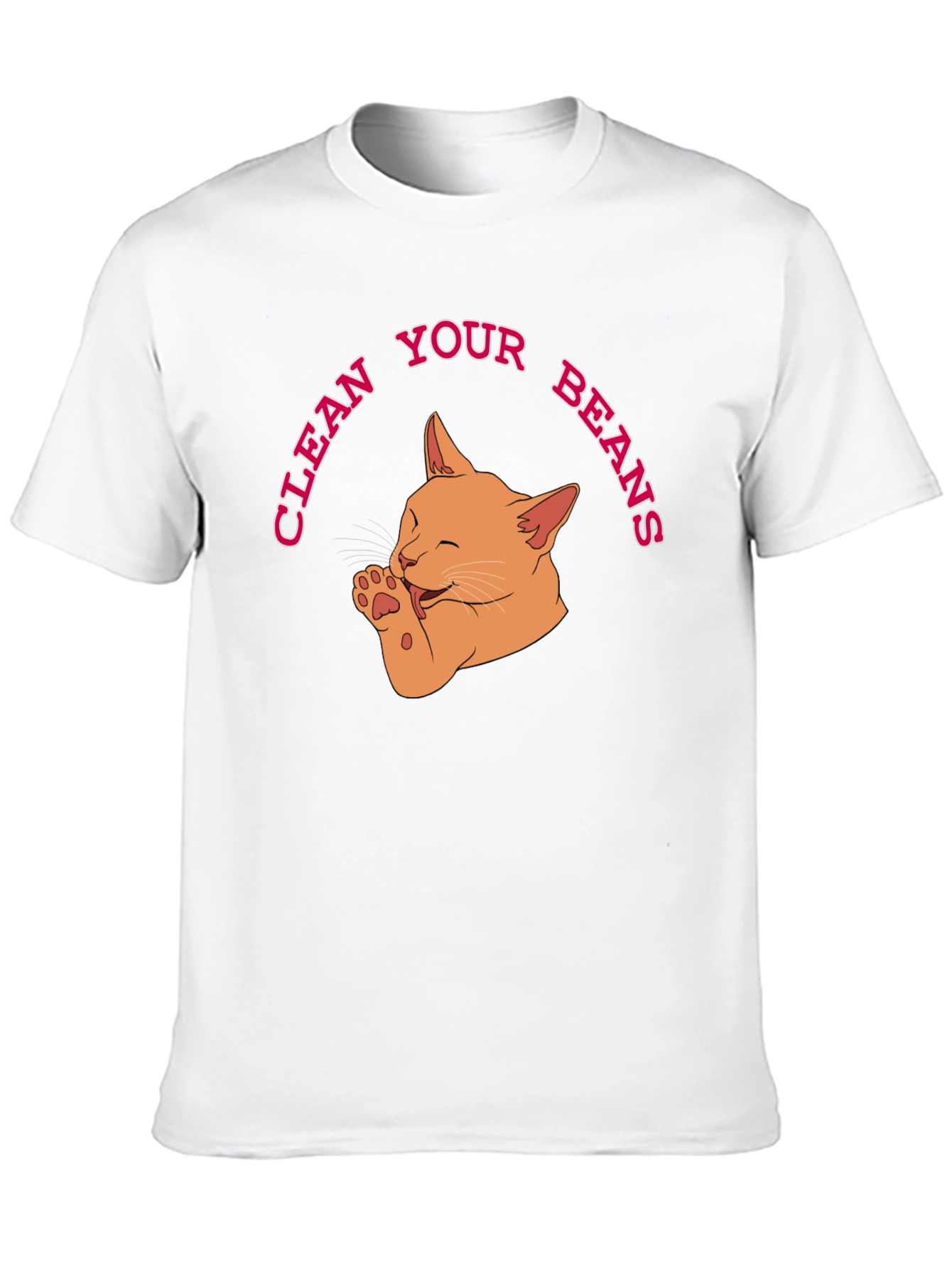 Clean Your Beans T-Shirt - Cute Cat Graphic Tee