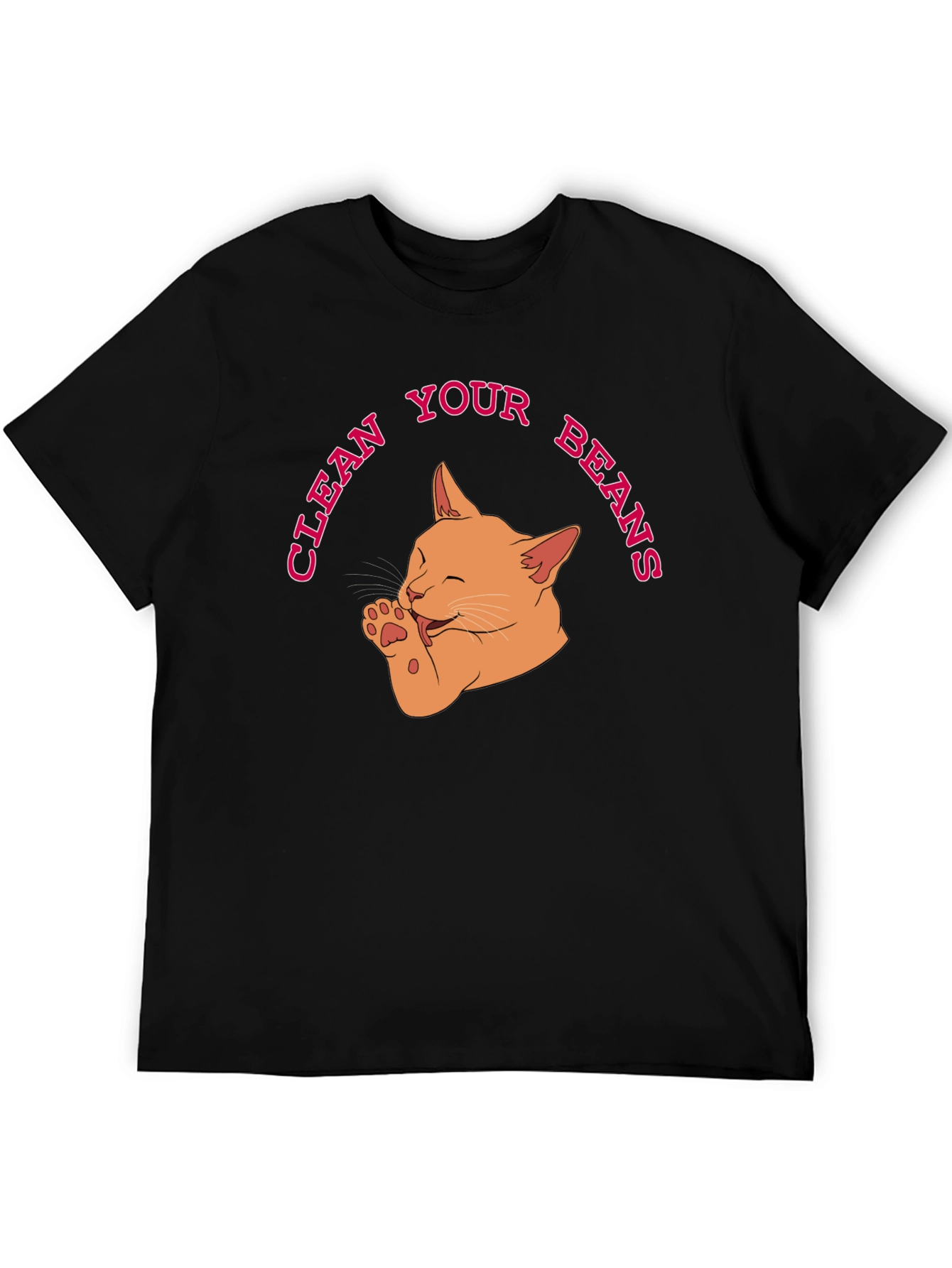 Clean Your Beans T-Shirt - Cute Cat Graphic Tee