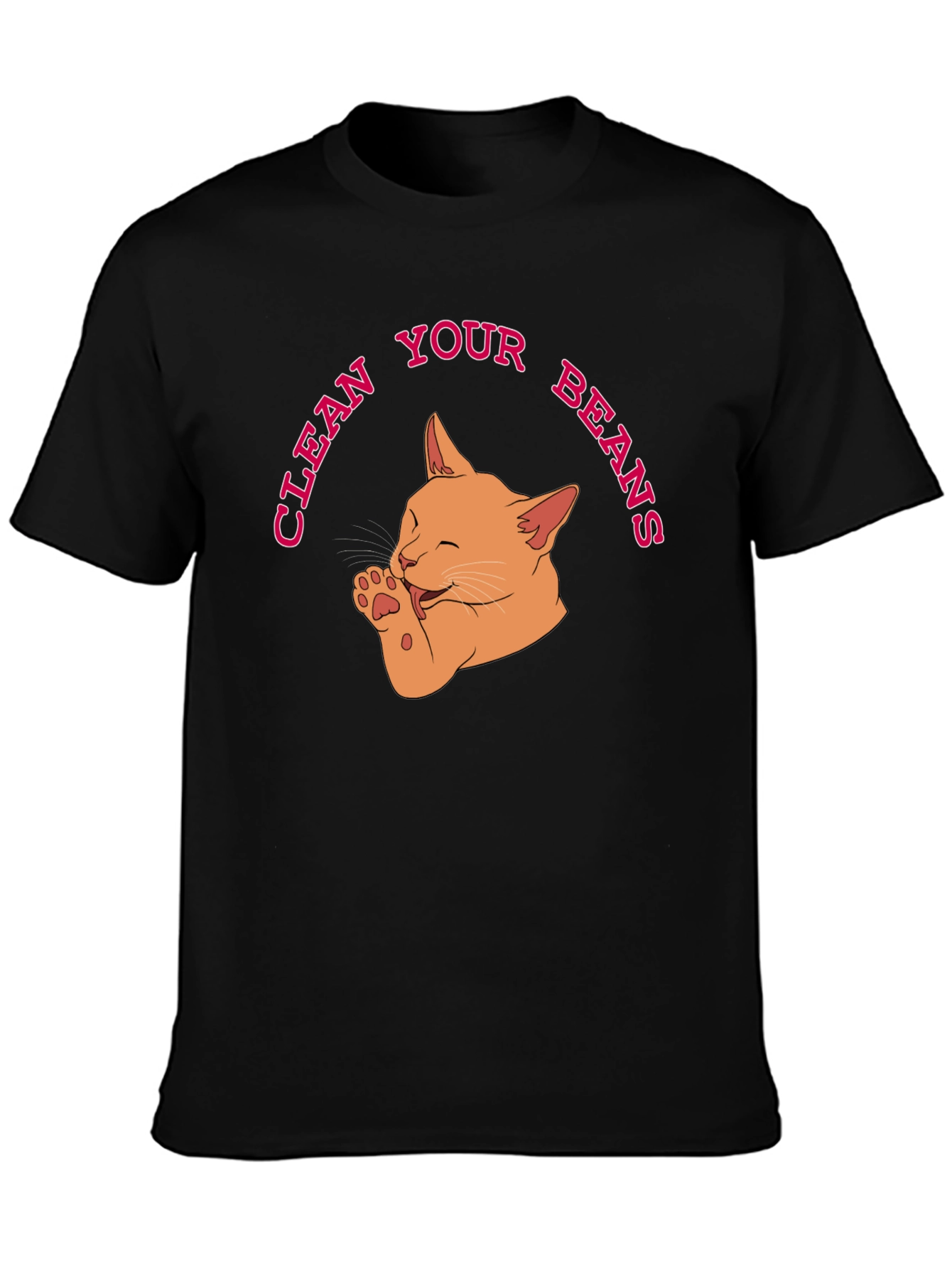 Clean Your Beans T-Shirt - Cute Cat Graphic Tee