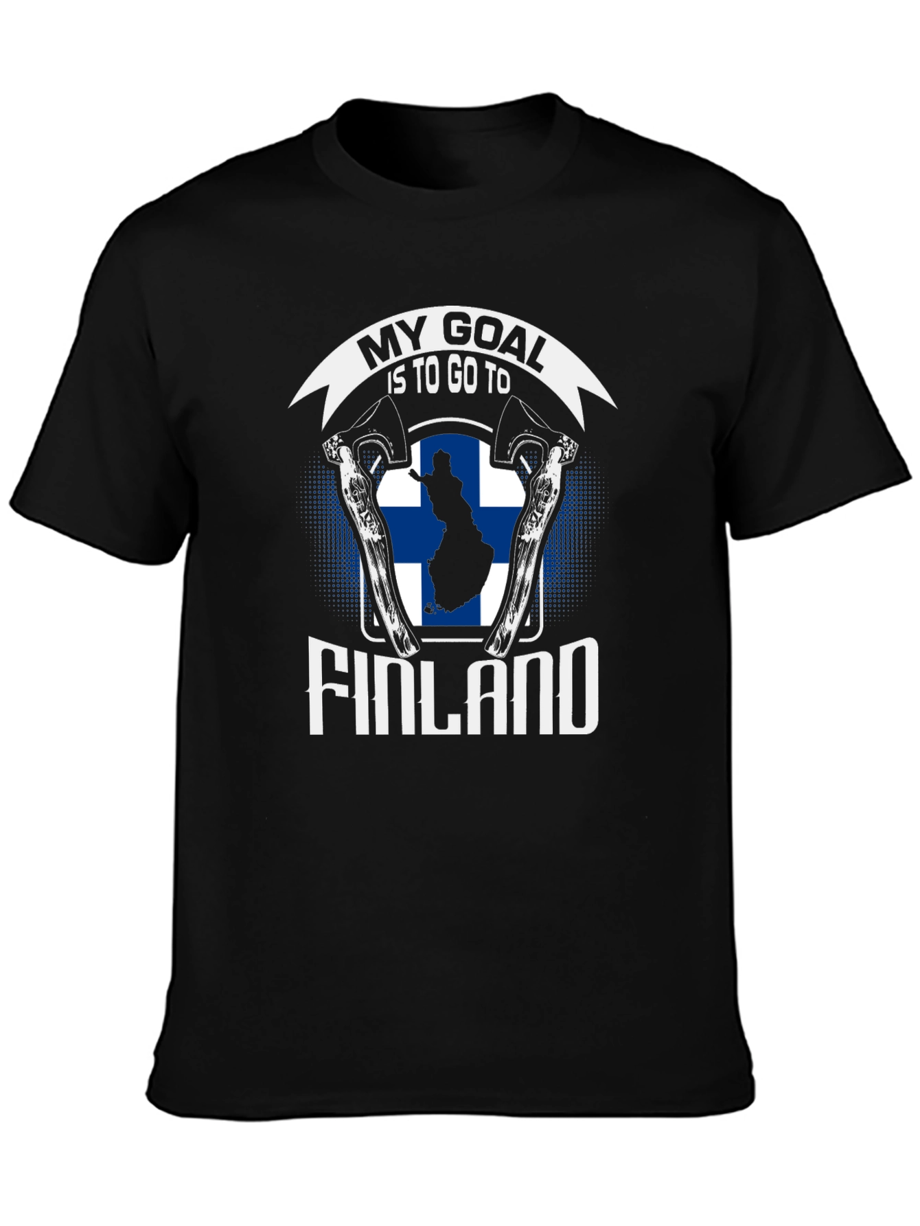 Finland Goal T-Shirt - Axe & Flag Design