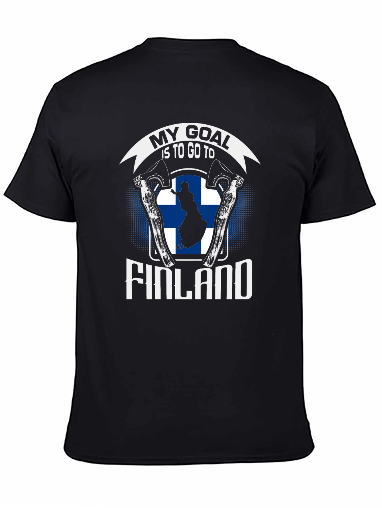 Finland Goal T-Shirt - Axe & Flag Design