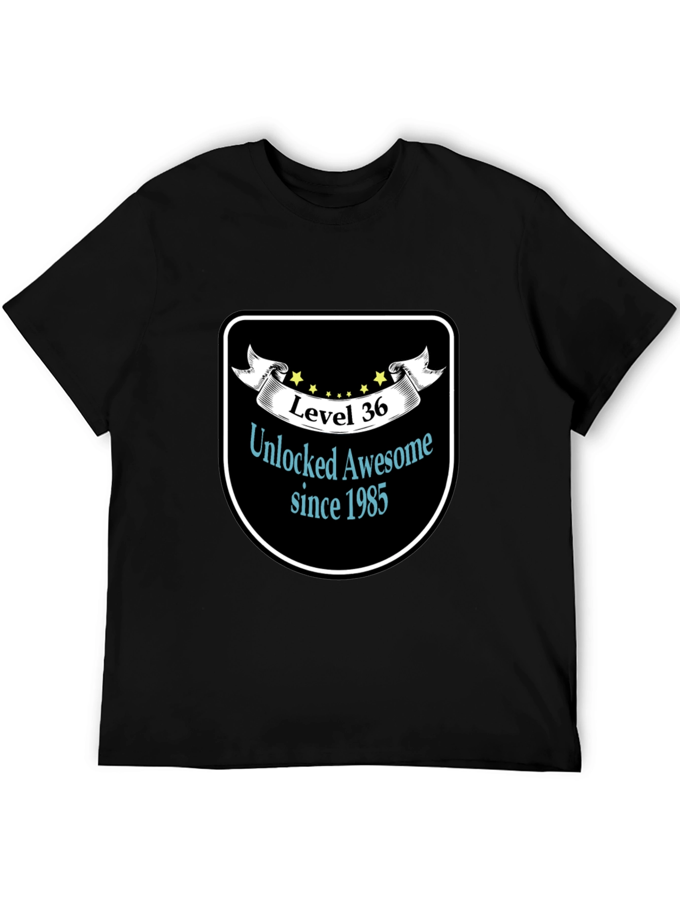 Level 36 Unlocked Awesome Since 1985 Black T-Shirt