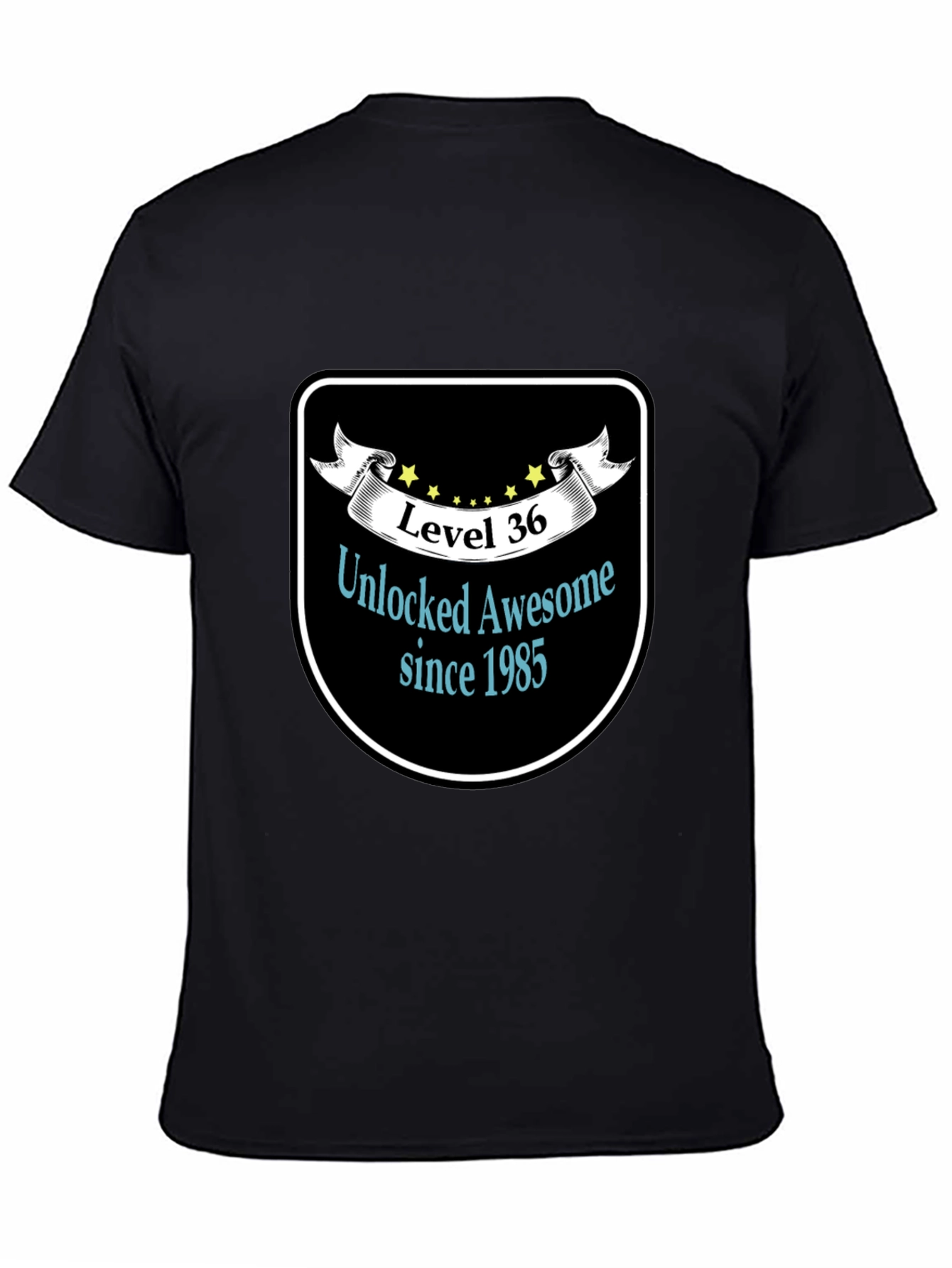 Level 36 Unlocked Awesome Since 1985 Black T-Shirt