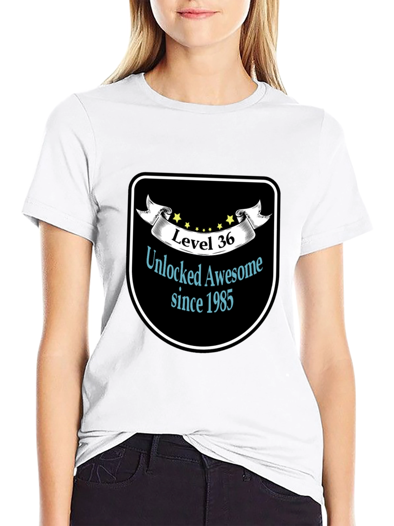Level 36 Unlocked Awesome Since 1985 Black T-Shirt
