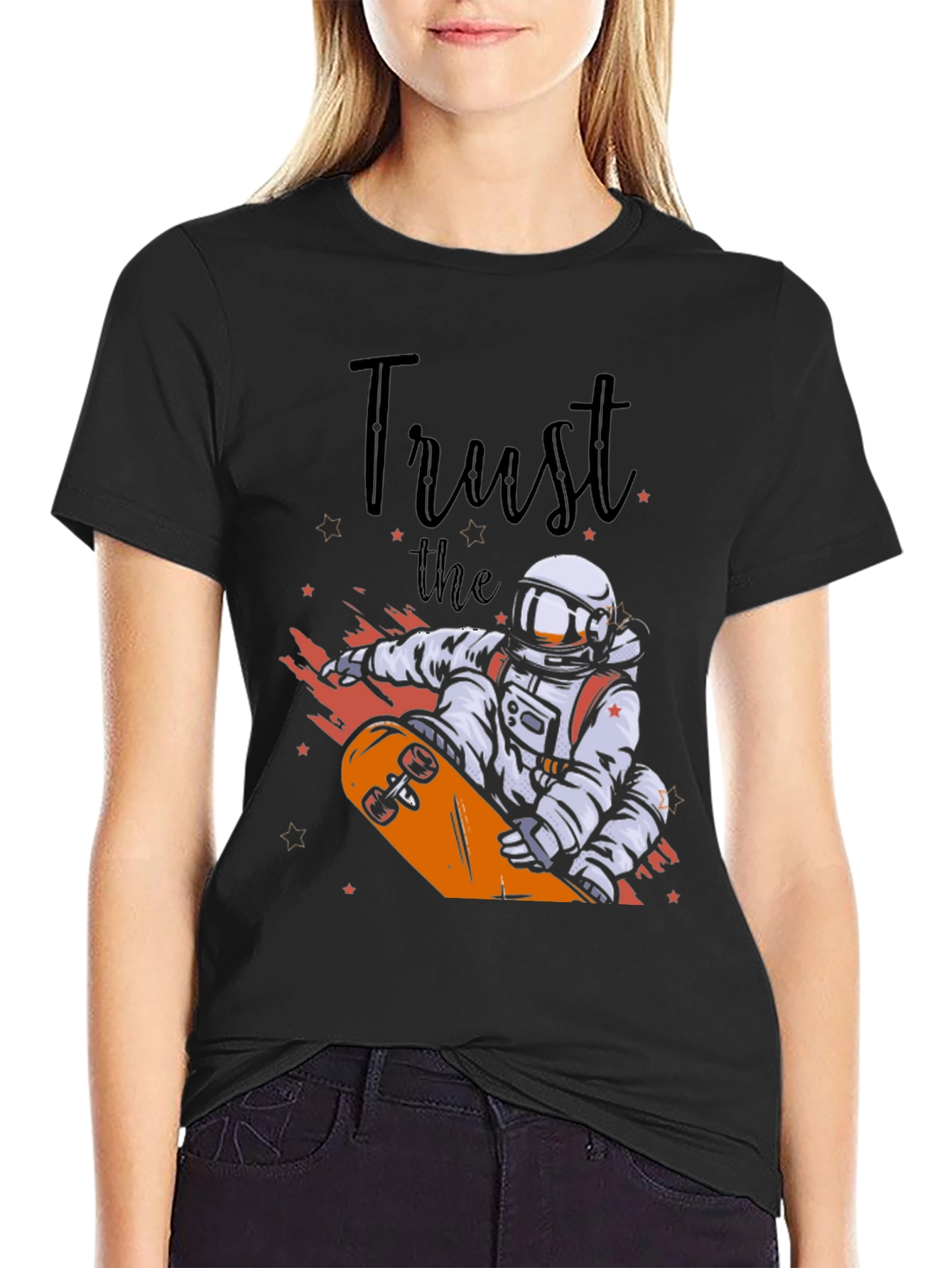 Astronaut Skateboard T-Shirt - Trust the Process Tee