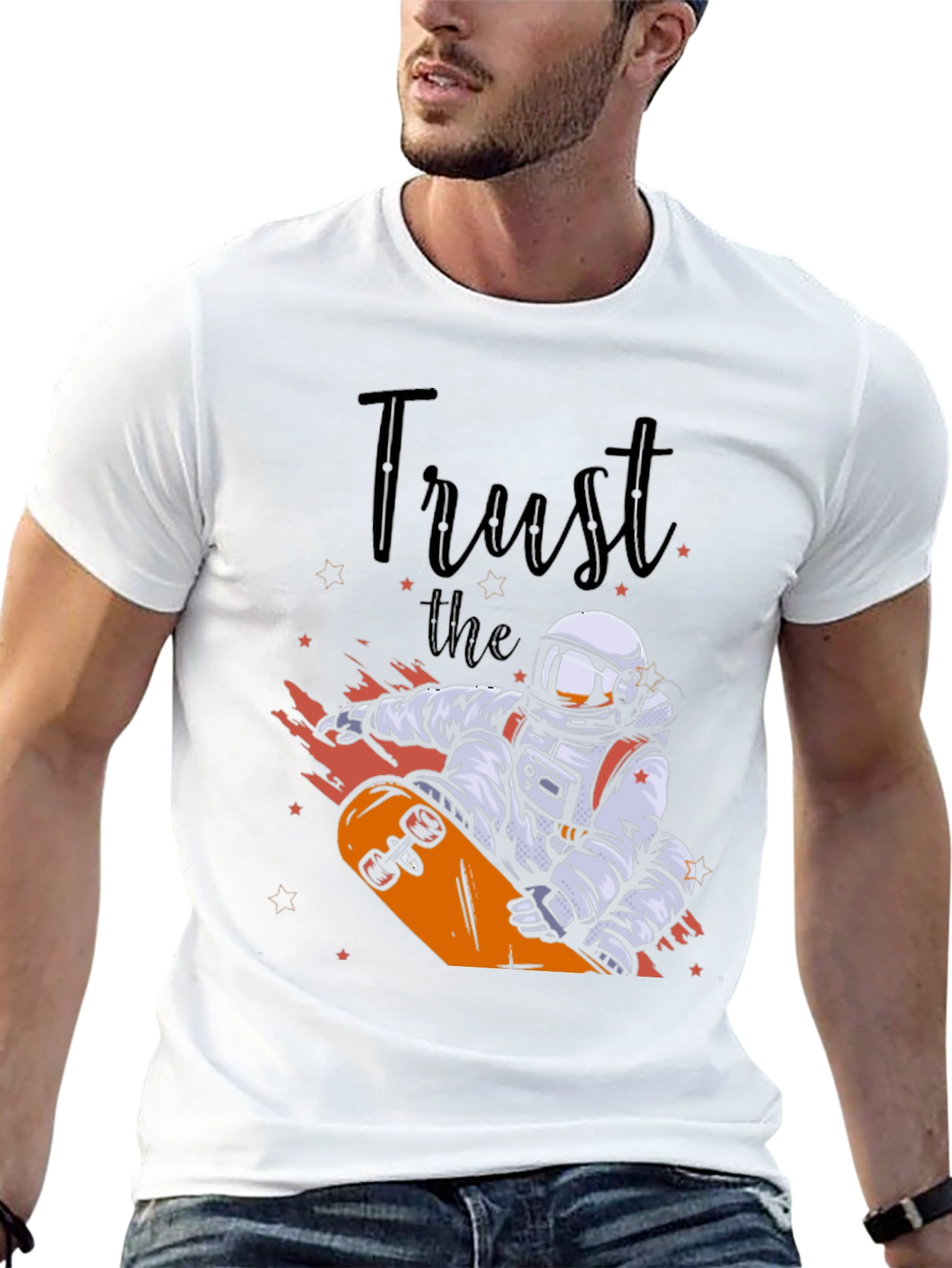 Astronaut Skateboard T-Shirt - Trust the Process Tee