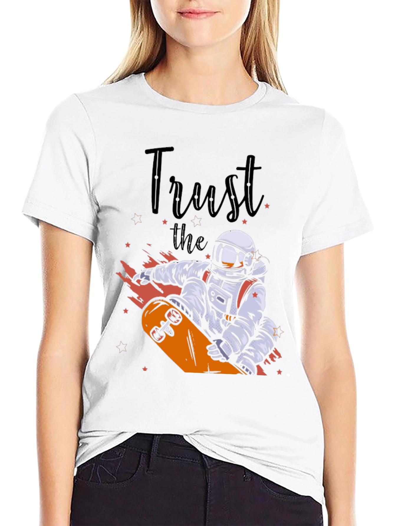 Astronaut Skateboard T-Shirt - Trust the Process Tee