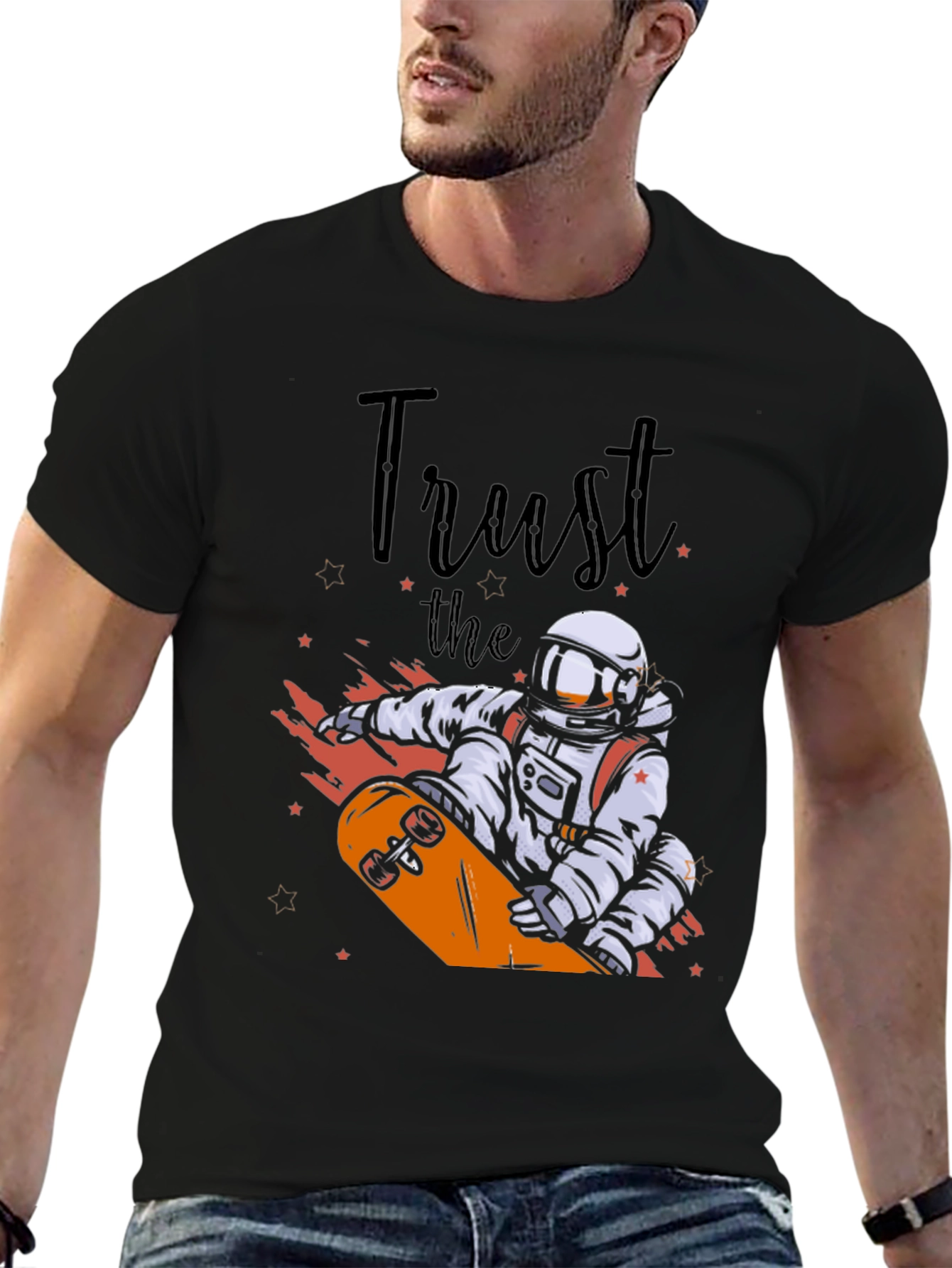 Astronaut Skateboard T-Shirt - Trust the Process Tee