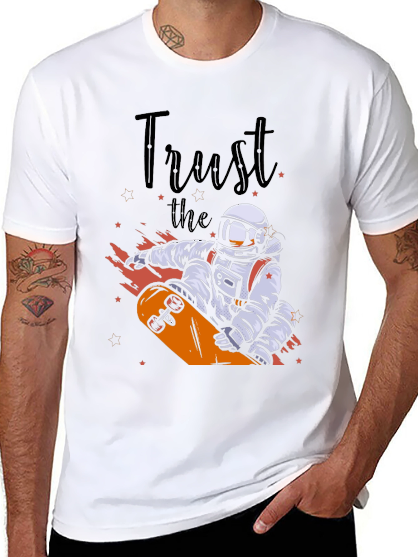 Astronaut Skateboard T-Shirt - Trust the Process Tee