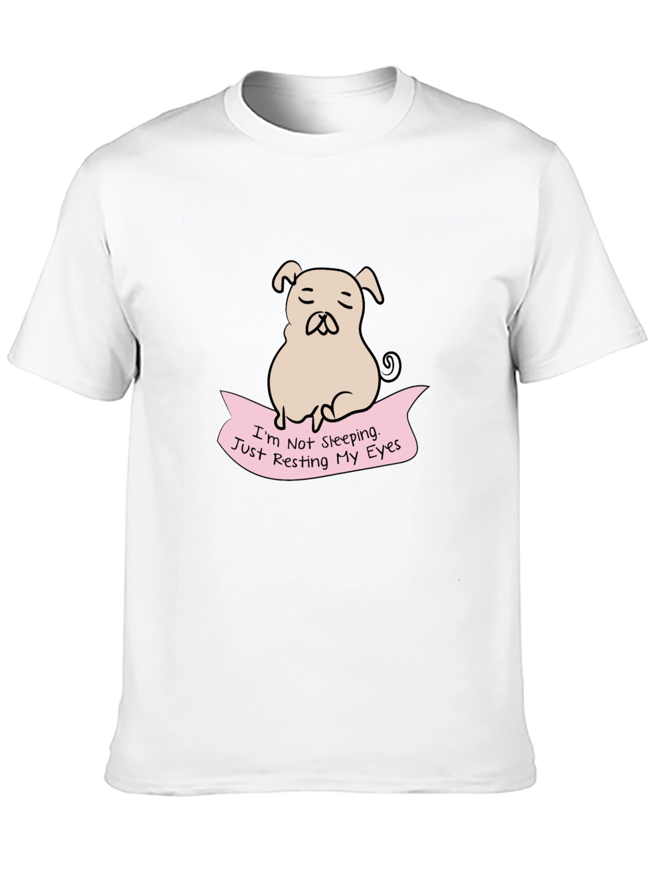 Resting Eyes Pug Graphic Tee