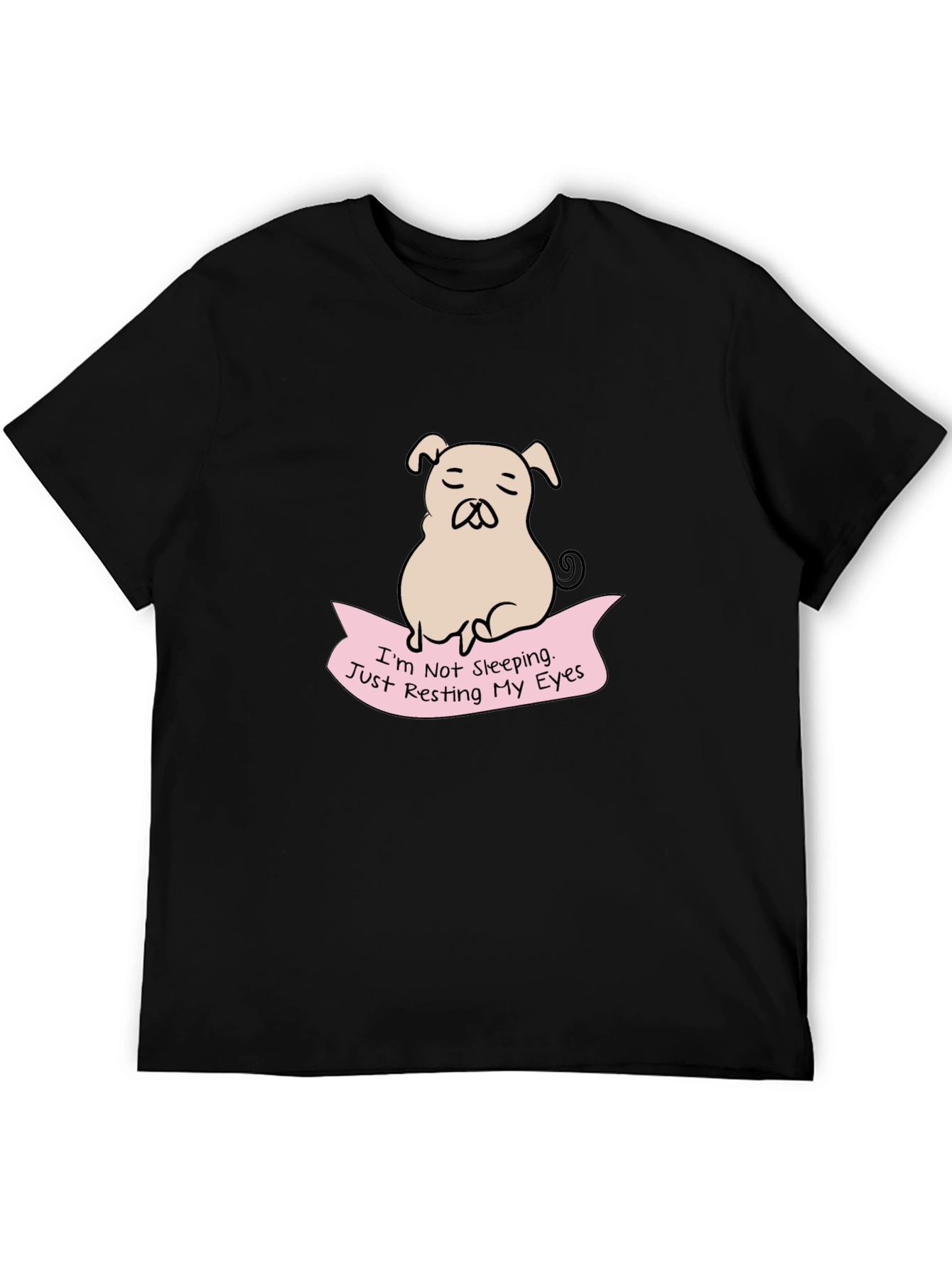 Resting Eyes Pug Graphic Tee