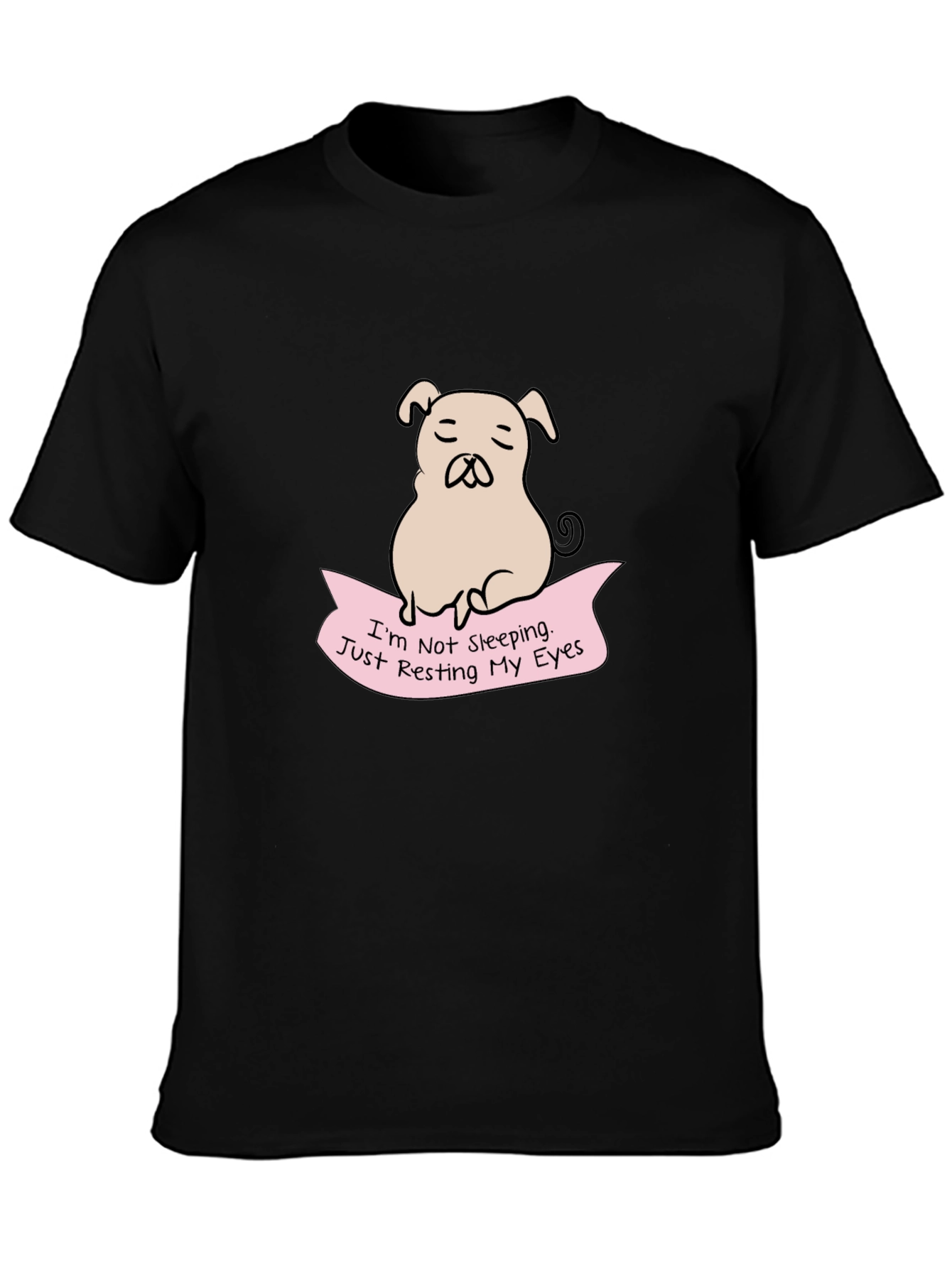 Resting Eyes Pug Graphic Tee