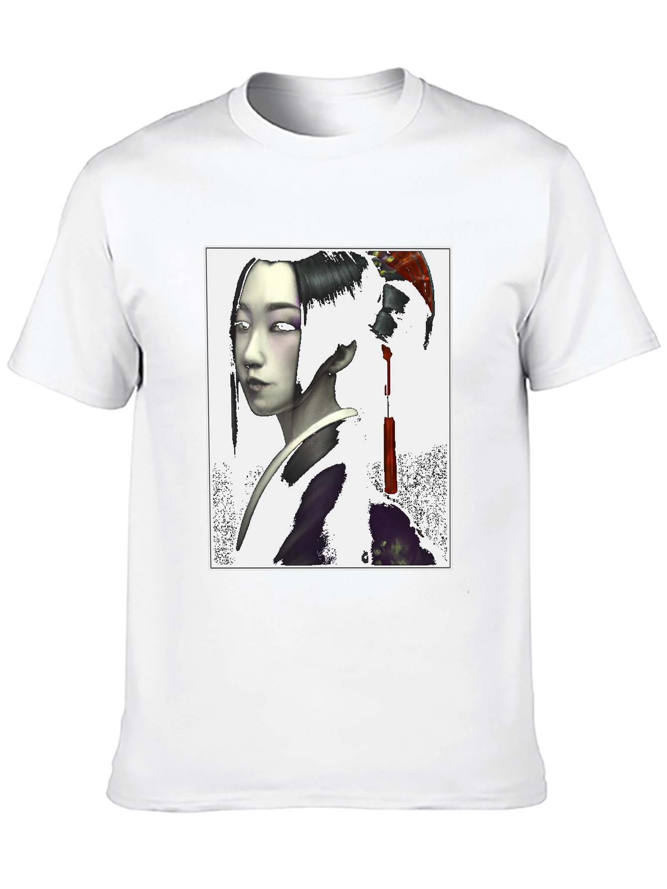 Geisha Graphic Print Black T-Shirt