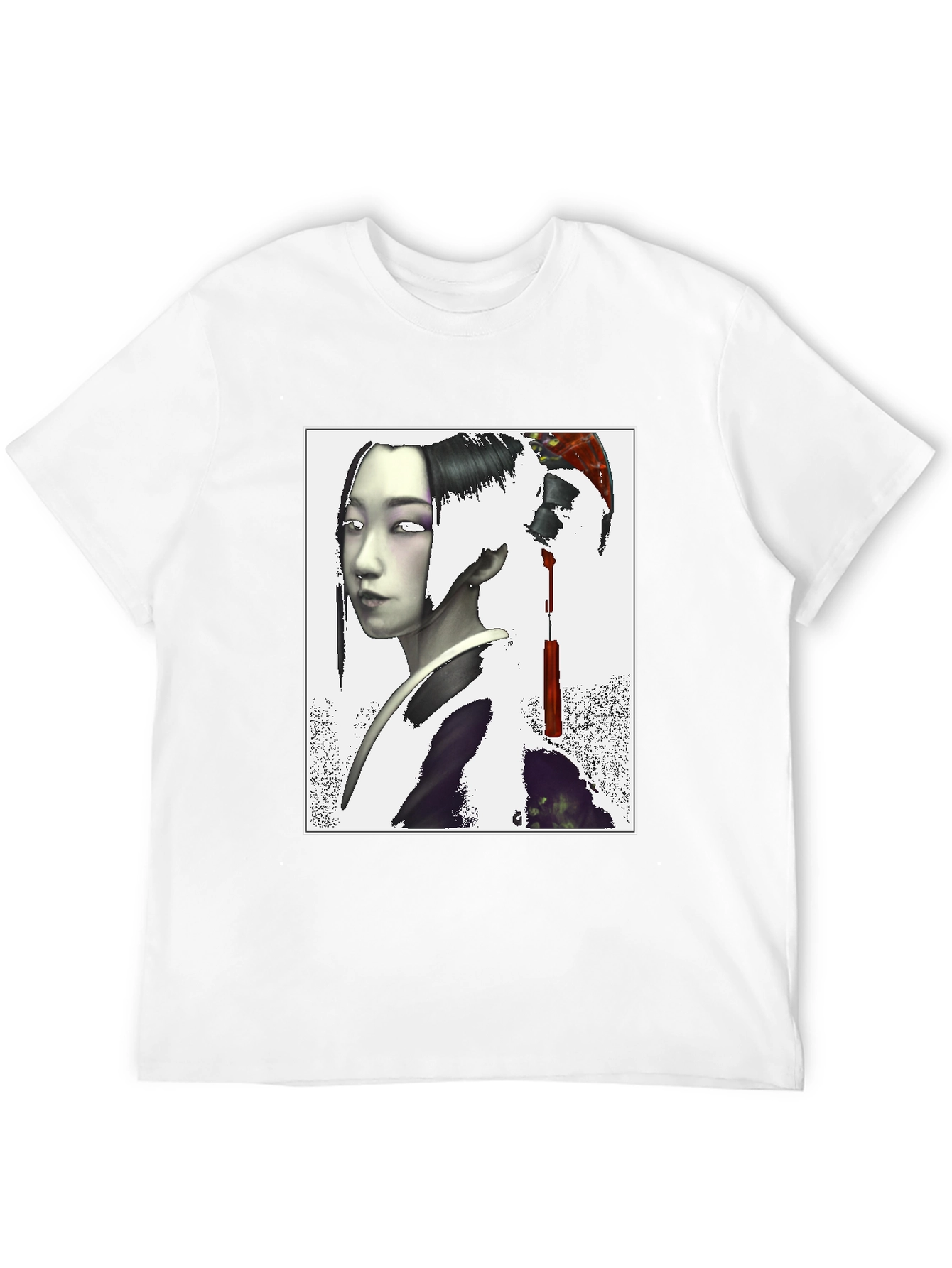 Geisha Graphic Print Black T-Shirt