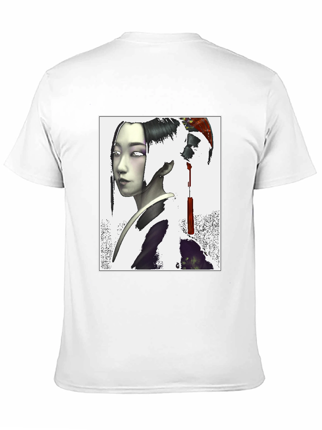 Geisha Graphic Print Black T-Shirt