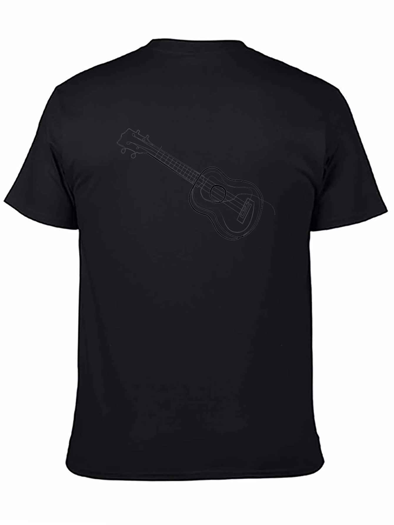 Ukulele Graphic Tee - Black Cotton Blend