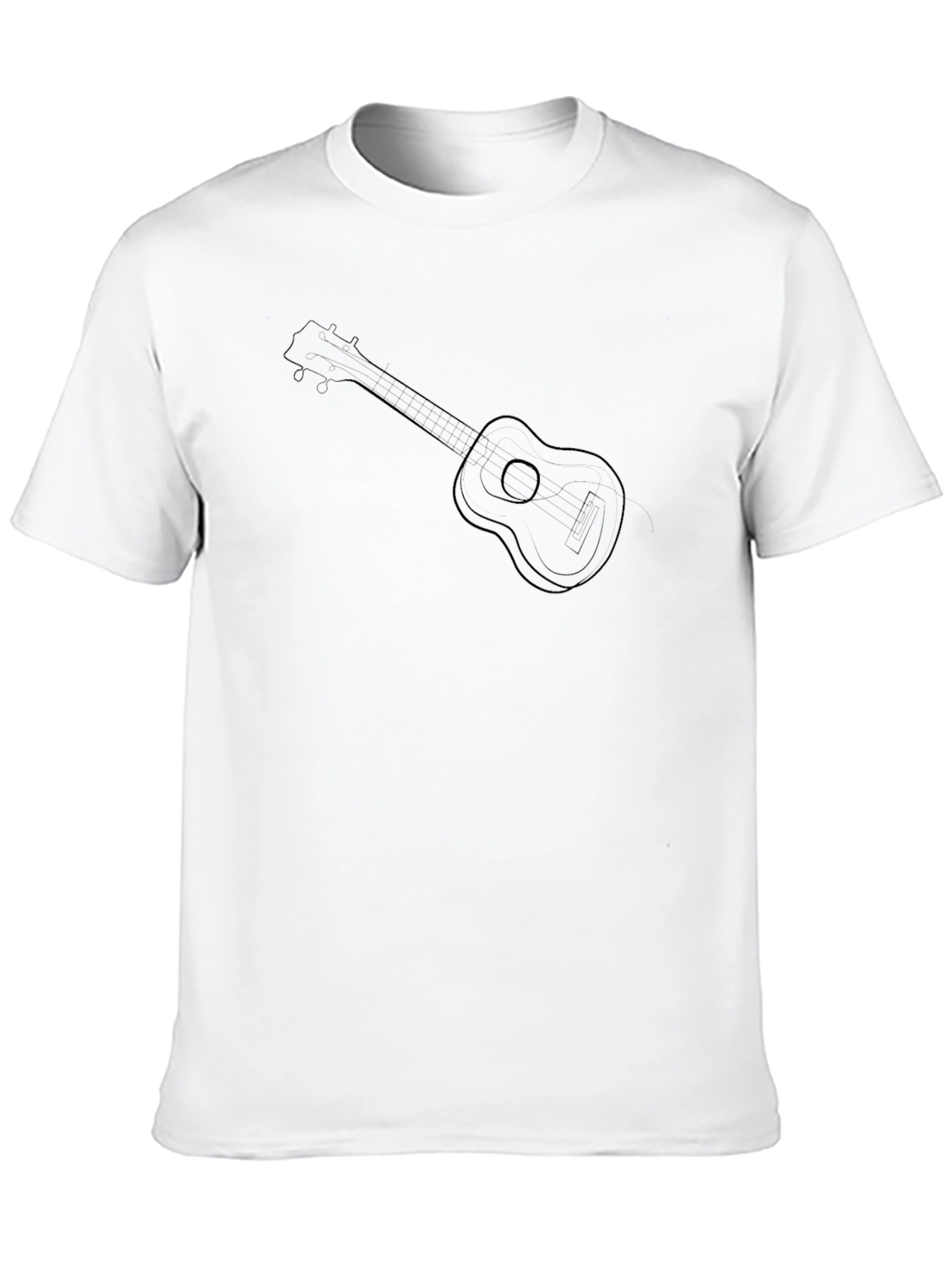 Ukulele Graphic Tee - Black Cotton Blend