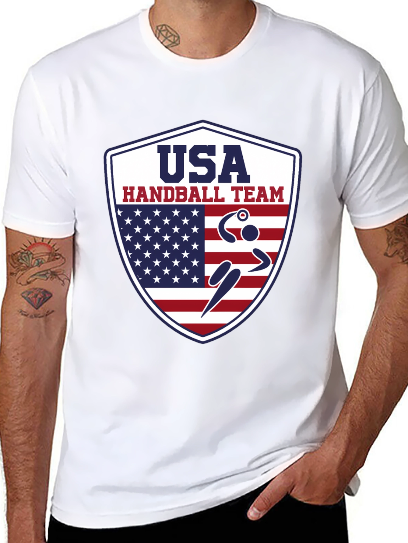 USA Handball Team T-Shirt Patriotic Design