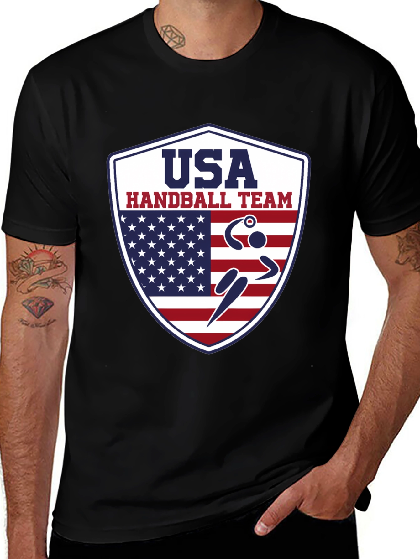 USA Handball Team T-Shirt Patriotic Design