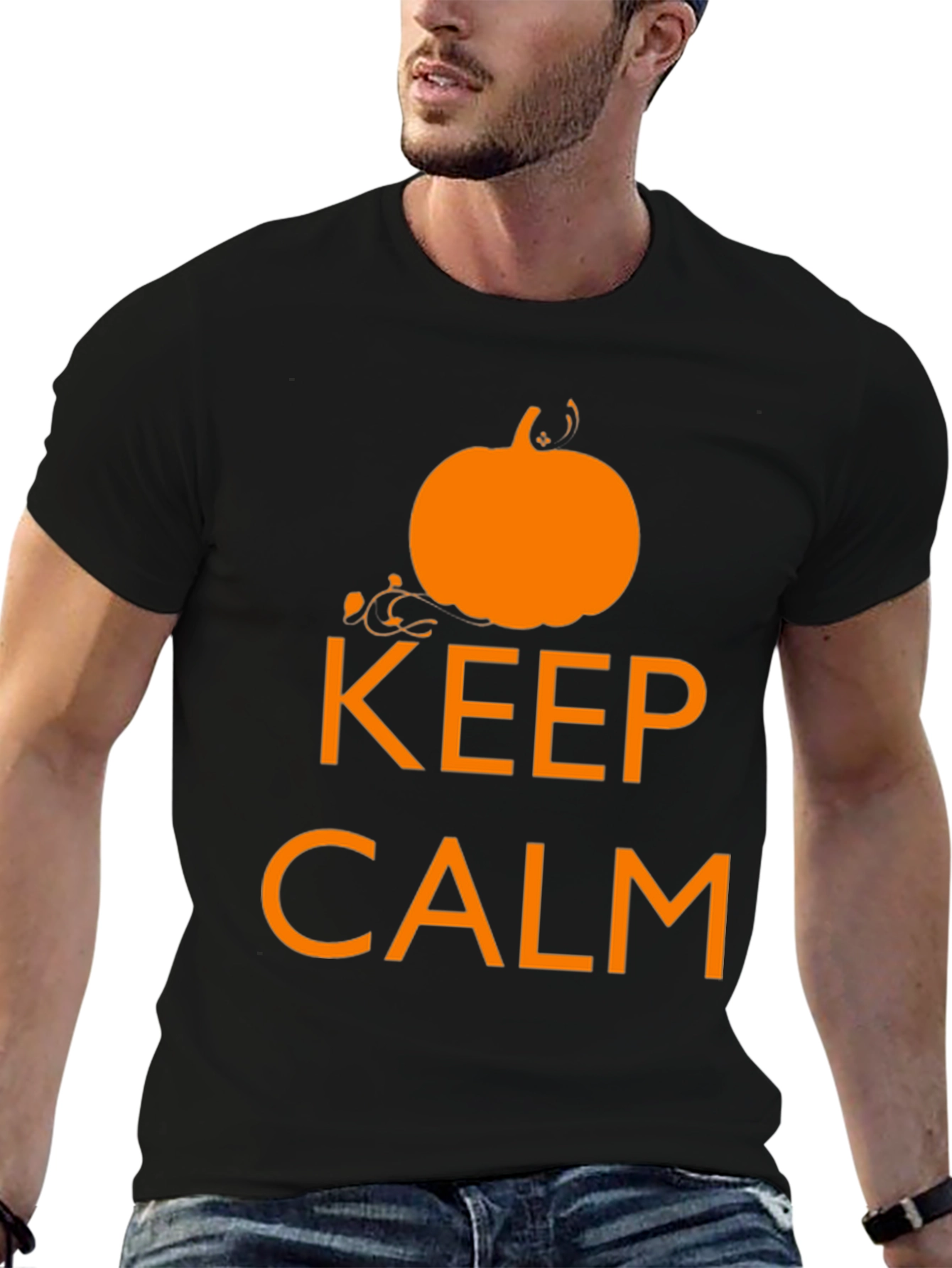 Keep Calm Pumpkin Graphic T-Shirt