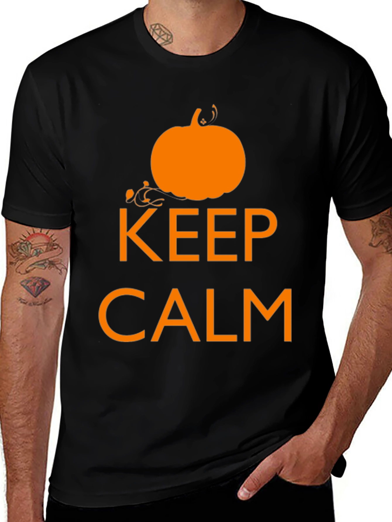 Keep Calm Pumpkin Graphic T-Shirt