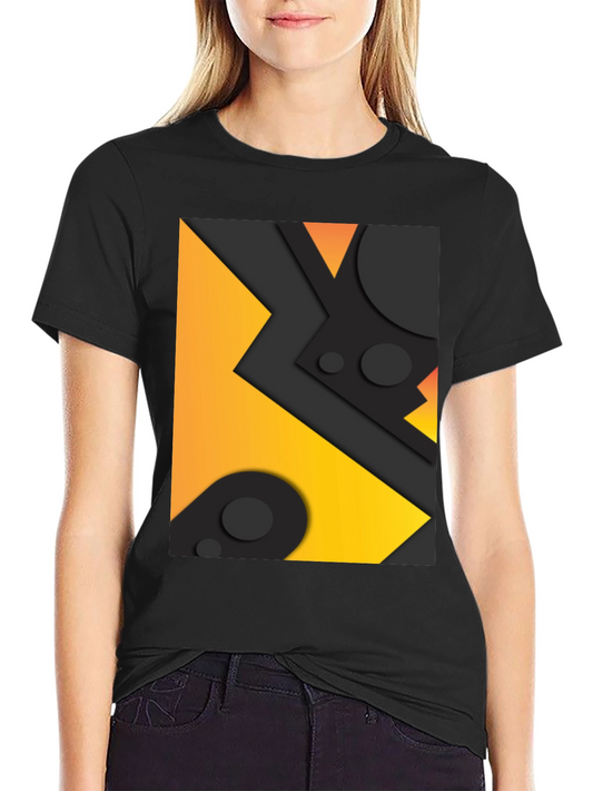 Geometric Abstract Graphic Tee - Black