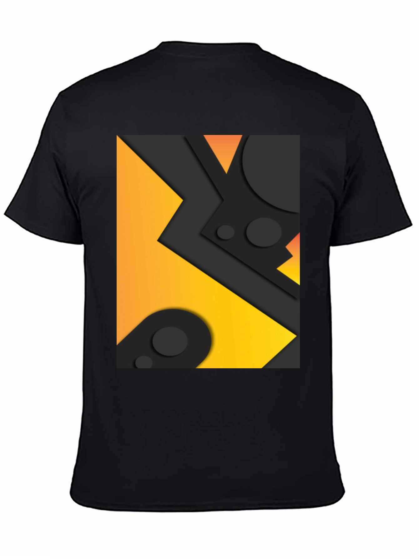 Geometric Abstract Graphic Tee - Black
