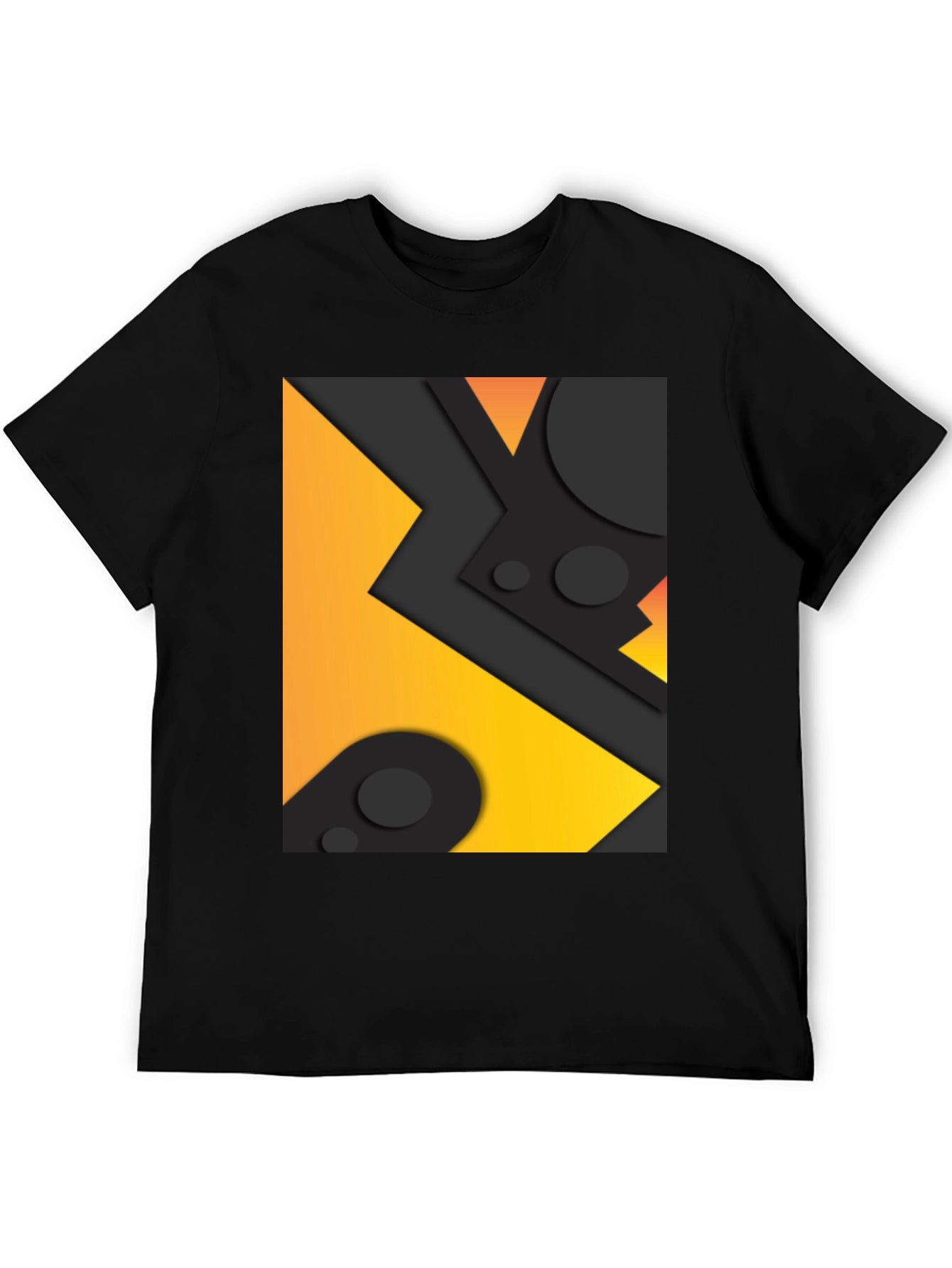 Geometric Abstract Graphic Tee - Black