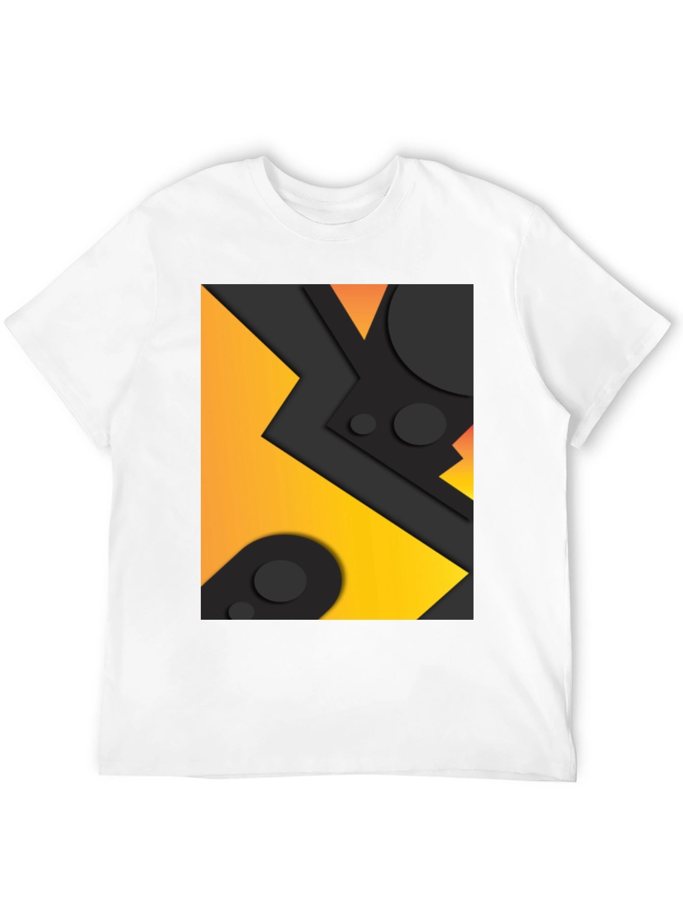 Geometric Abstract Graphic Tee - Black